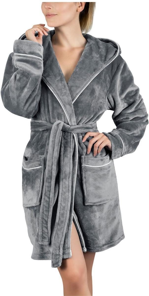 Gräfenstayn Damenbademantel - Kuschelfleece Bademantel Damen flauschig mit günstig online kaufen