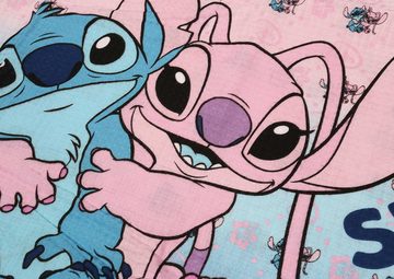 Bettwäsche Stitch und Angel Disney Blau und rosa Bettwäsche-Set 135x200 cm, Sarcia.eu