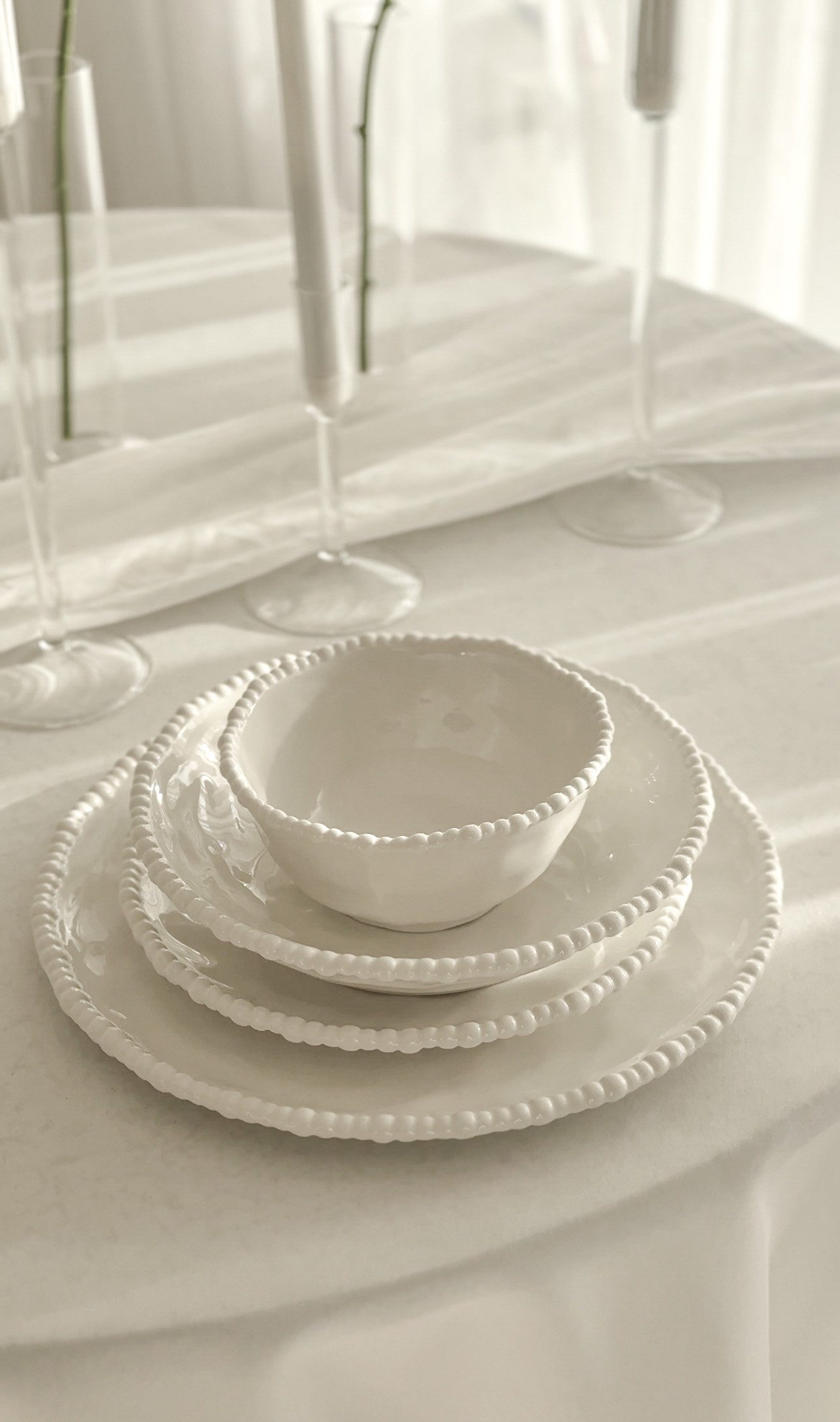 EKA Geschirr-Set Pearly White Geschirrset 26-Teilig (26-tlg), Porzellan