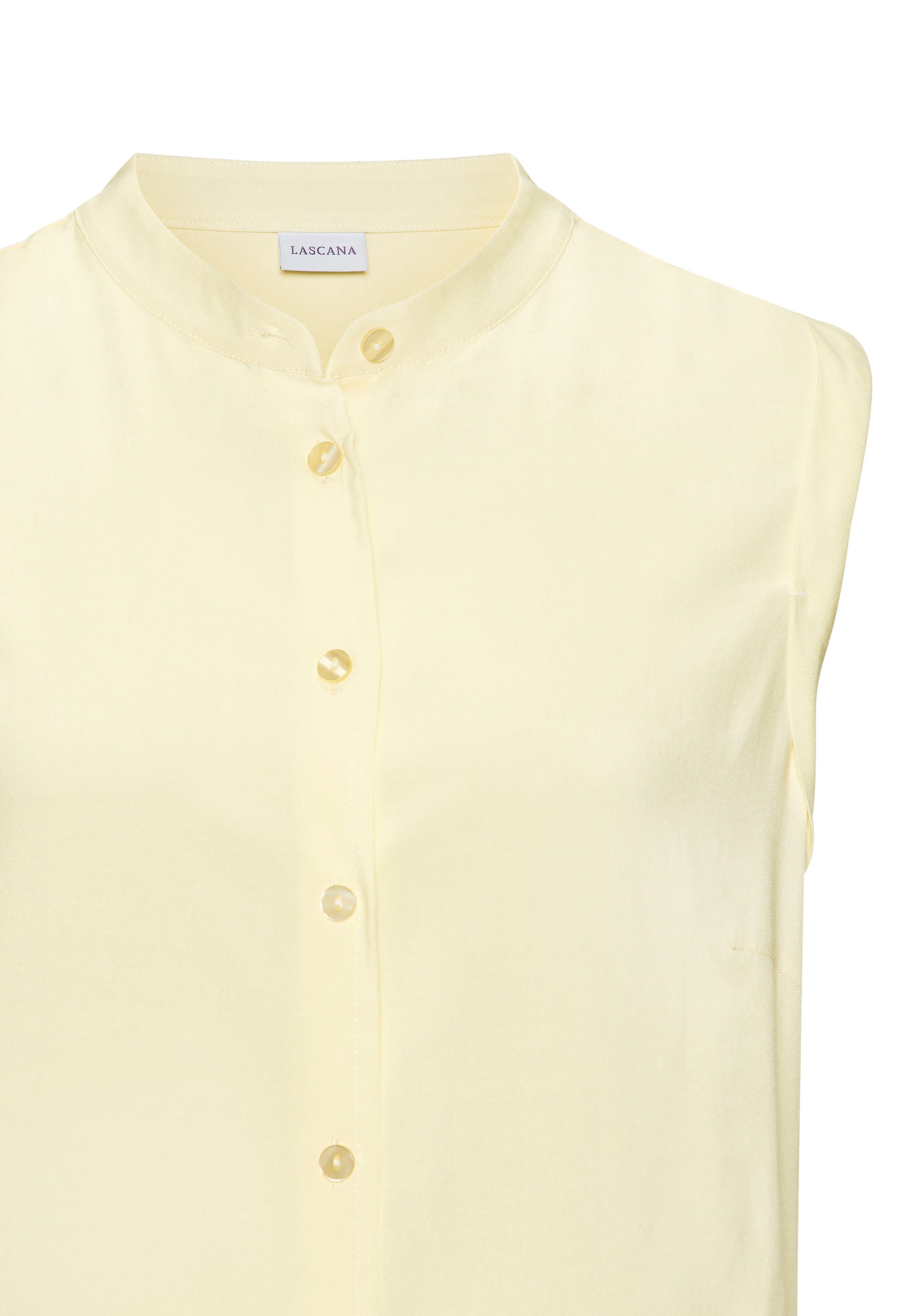 LASCANA Blusentop mit Ärmelaufschlag Ärmelloses Blusenshirt, leichte Damenbluse, lockere Sommerbluse – Bild 5 von 5