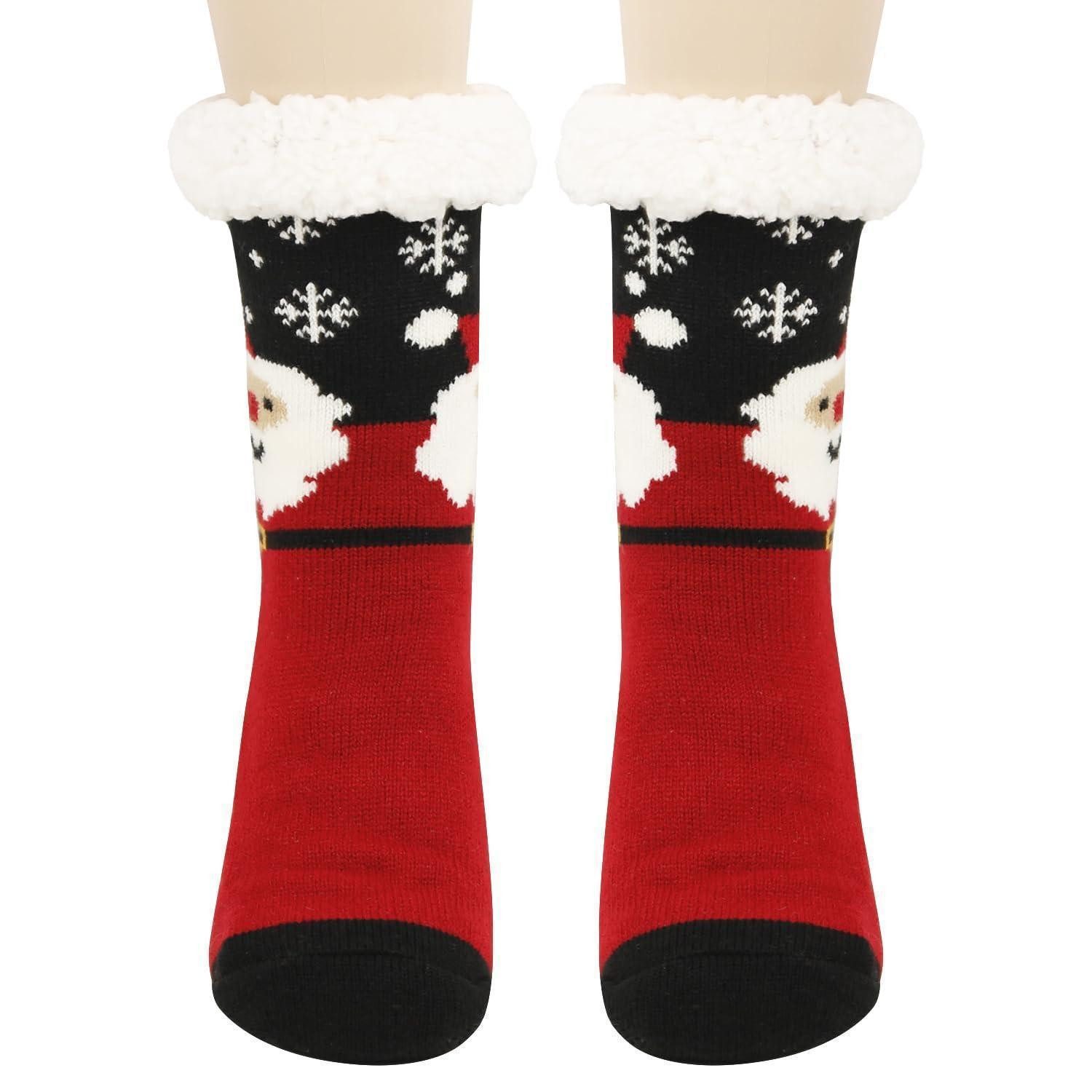 LuxusKollektion Kuschelsocken Kuschelsocken Herren Damen Warme Antirutschsocken Rot
