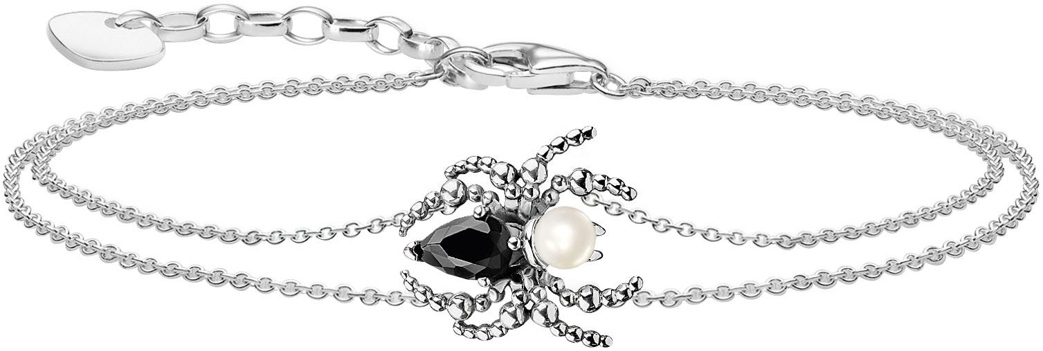 THOMAS SABO Armband Spider Romance Armband, Spinnen-Design, A2205-167-7-L19v, mit Zirkonia (synth) - mit Süßwasserzuchtperle