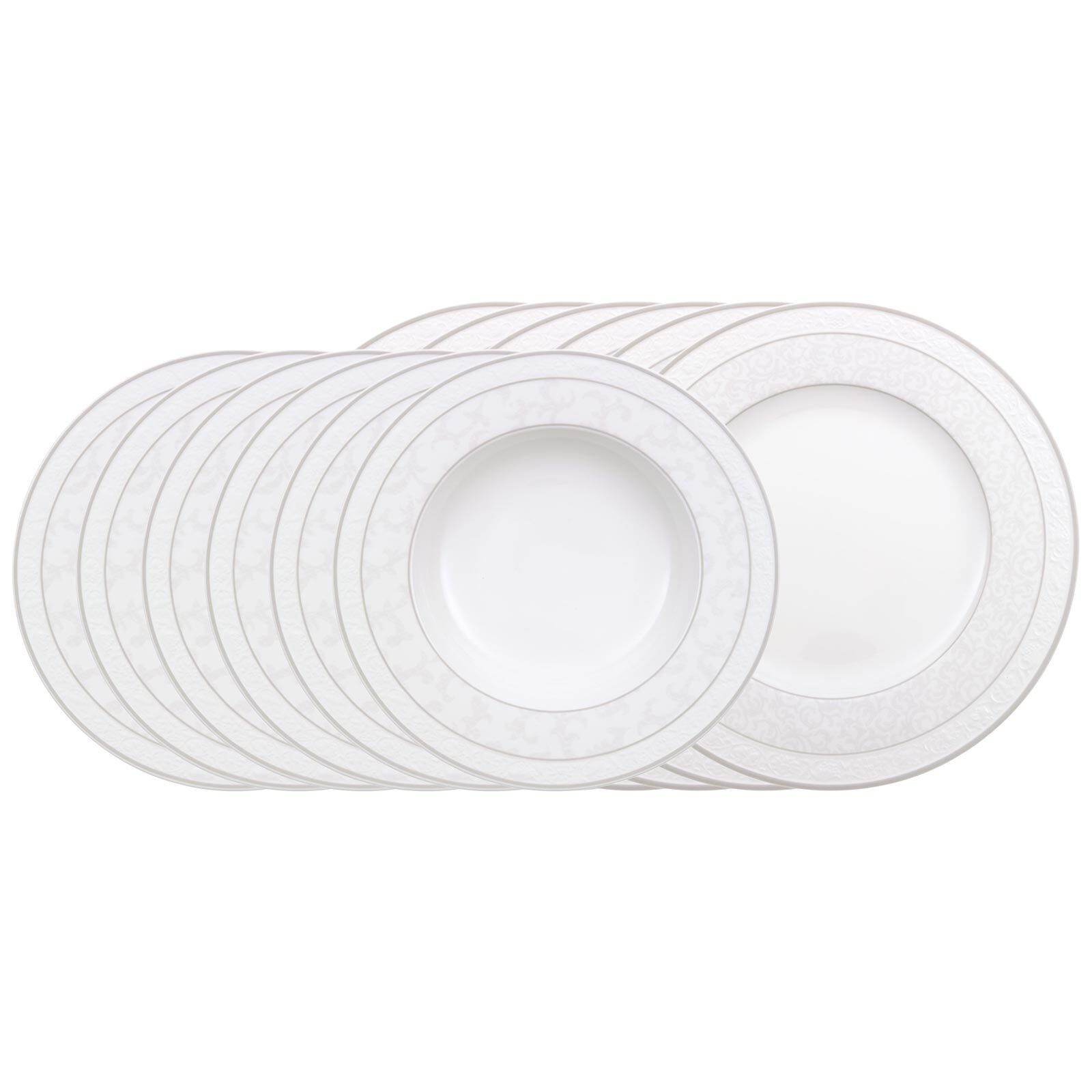 Villeroy & Boch Tafelservice Gray Pearl Tafelservice 12-tlg. (12-tlg), 6 Personen, Porzellan