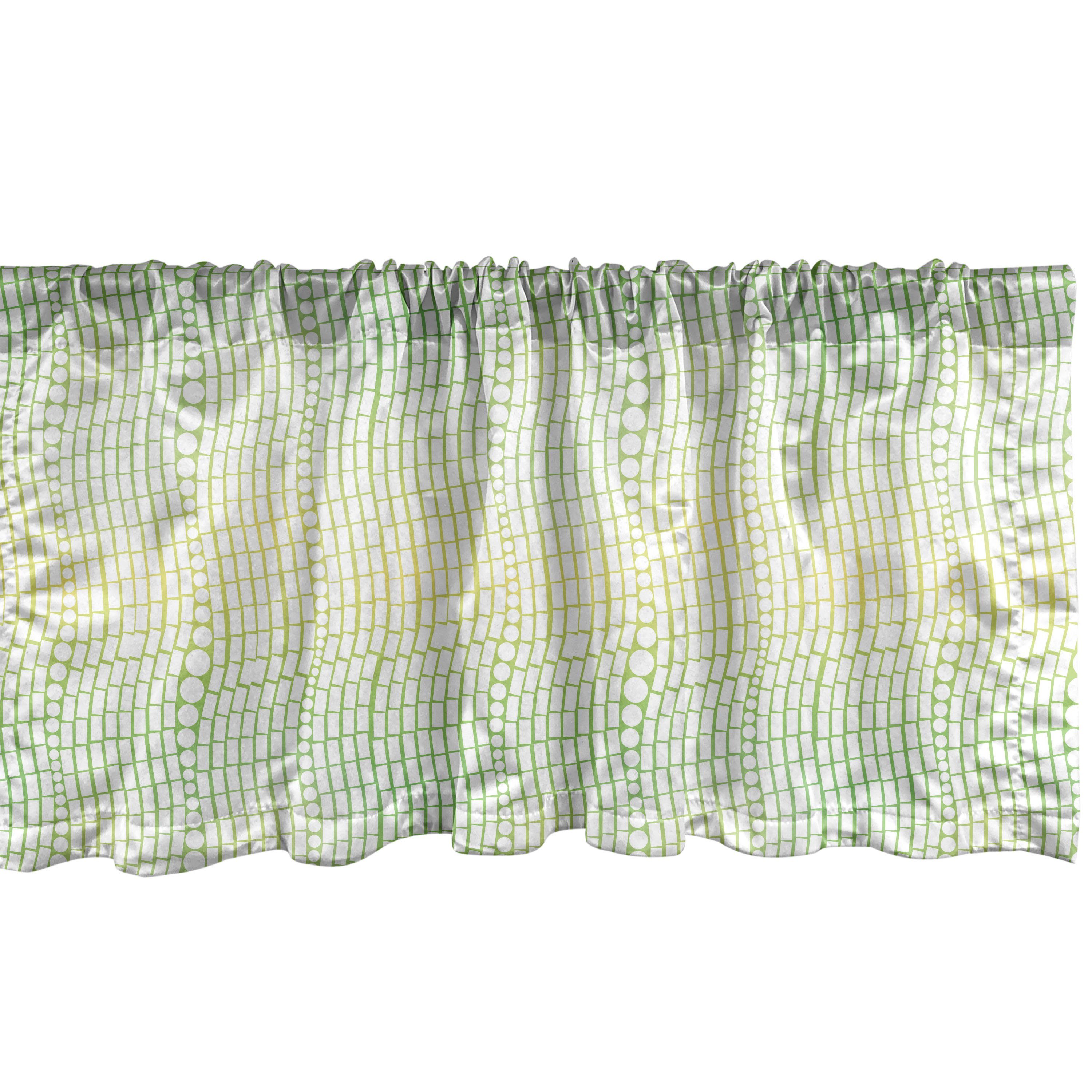 Scheibengardine Vorhang Volant für Küche Schlafzimmer Dekor mit Stangentasche, Abakuhaus, Microfaser, Abstrakt Vertikale Wellen Tupfen