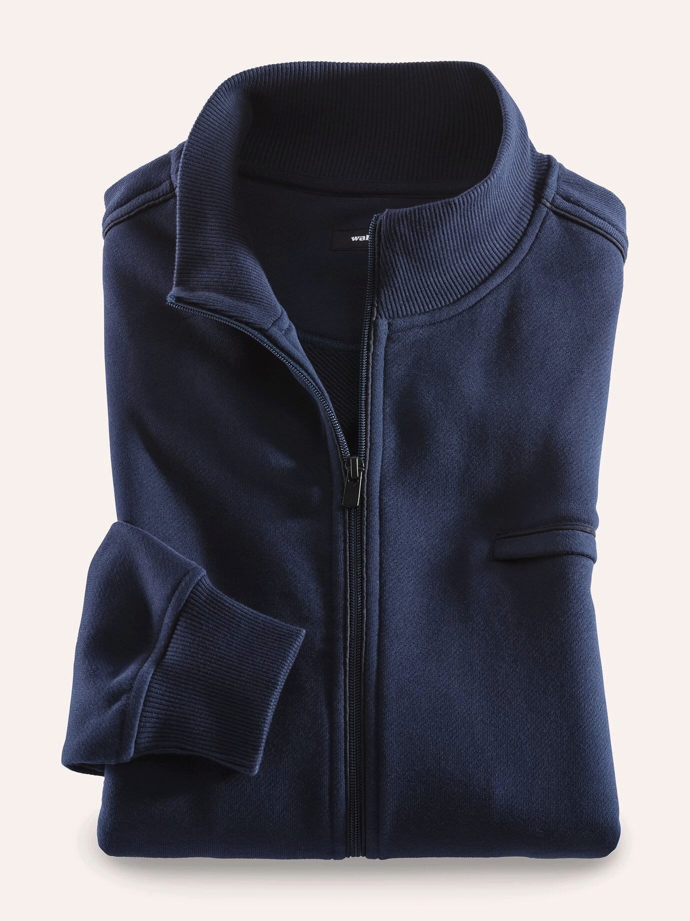 Walbusch Sweatjacke Herren Wohlfühljacke Supersoft Baumwollmix Freizeitjacke, angeraut, wärmend, 2 Reißverschlusstaschen, Kurzgröße