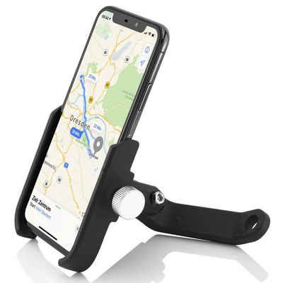 MidGard Aluminium Motorrad-Rückspiegel Handy-Halterung für Smartphones Scooter Smartphone-Halterung