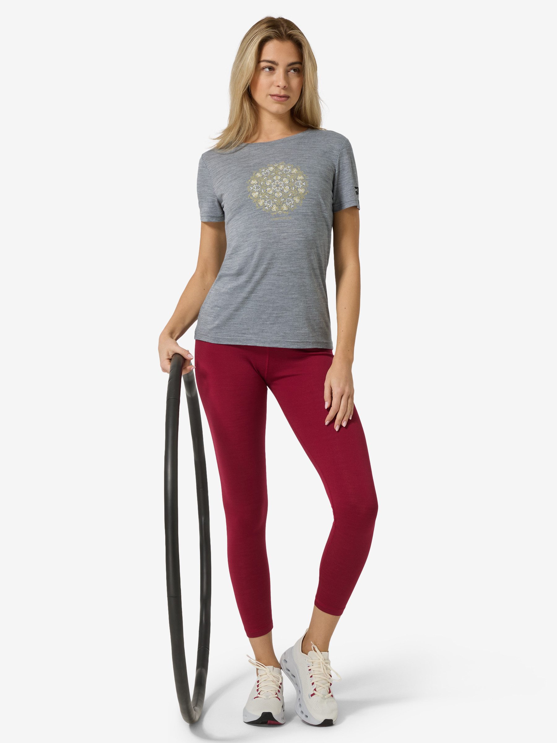 SUPER.NATURAL Print-Shirt Merino T-Shirt W ORNAMENT TEE lässiger Merino-Materialmix