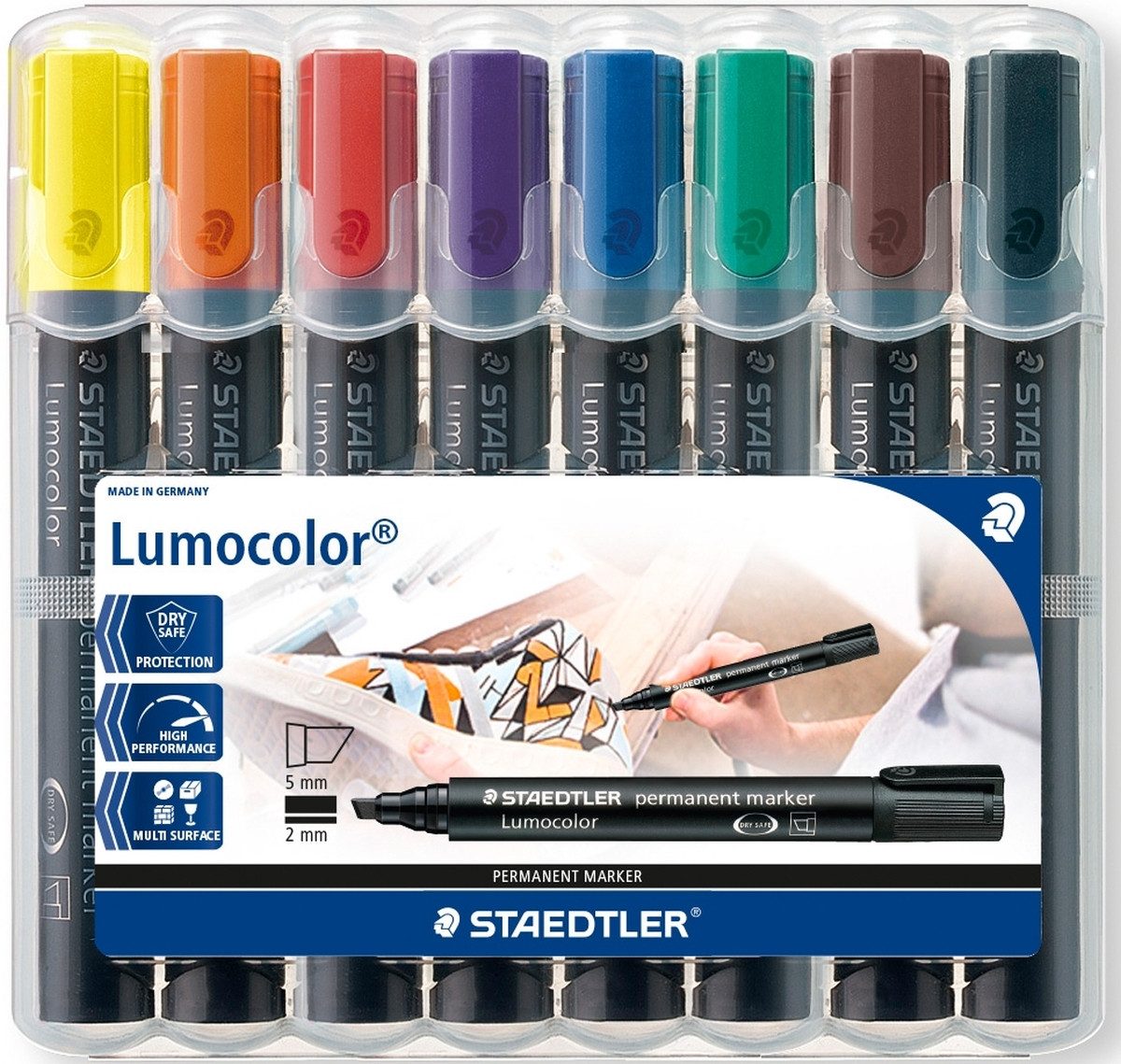 STAEDTLER Permanentmarker Permanentmarker Lumocolor Aufstellbox VE=8 Stück