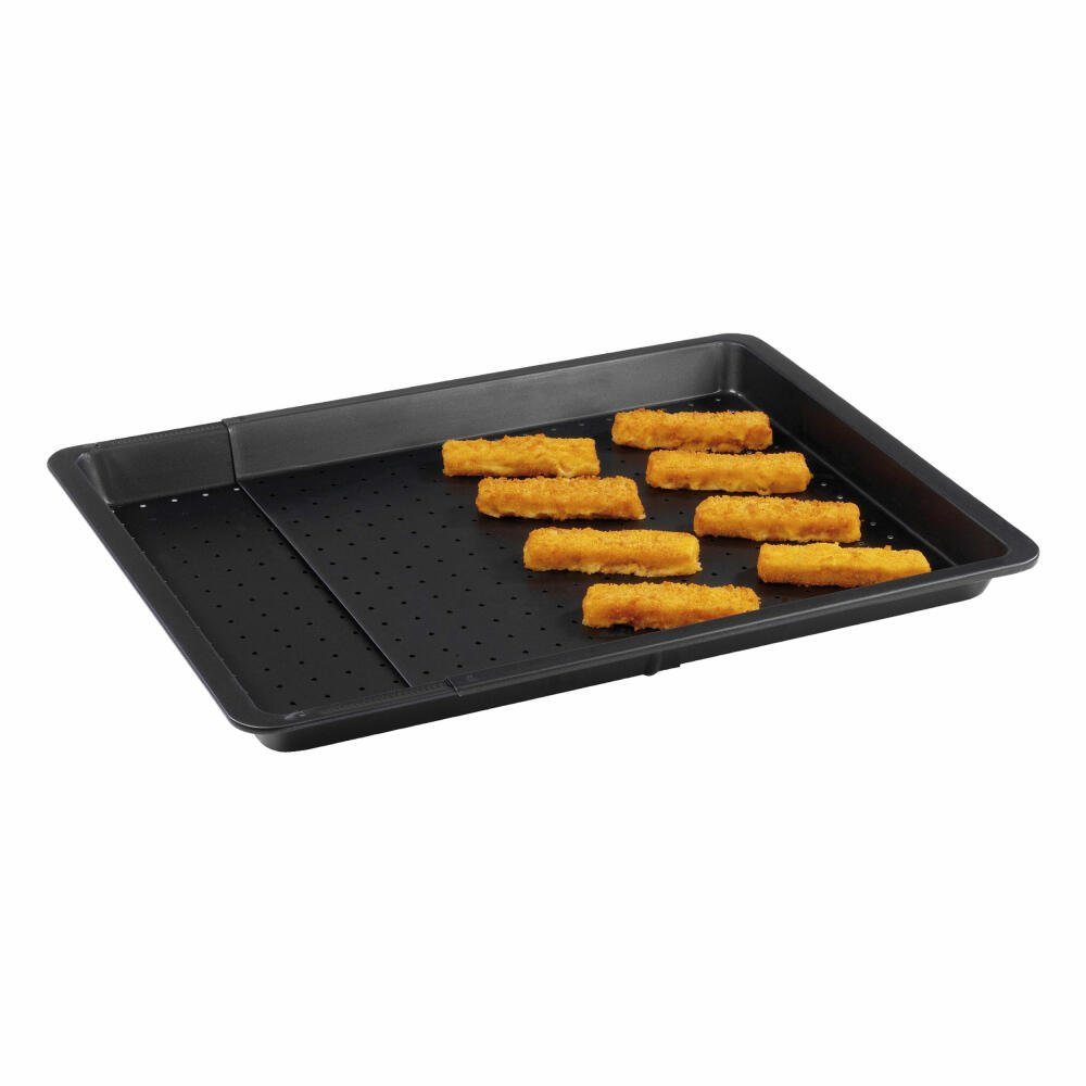 Zenker Backblech Black Metallic Herdbackblech Ausziehbar Perforiert, Stahlblech