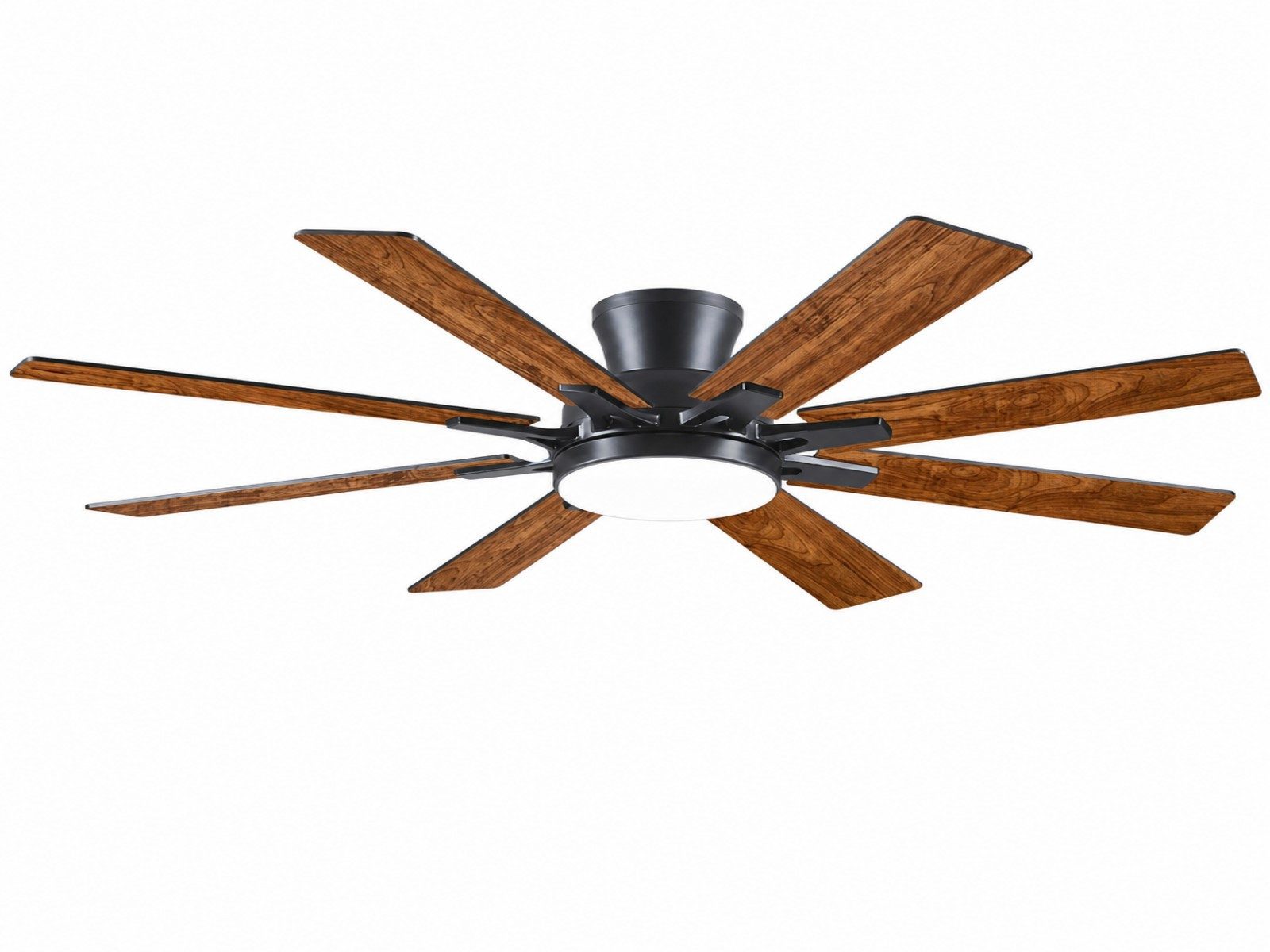 Surtime Deckenventilator mit LED-Licht und leiser Motor, 8 Flügel, 6 Geschwindigkeitsstufen, Ø 132 cm, 48 W, IP44, Sommer-/Winterbetrieb, mit Fernbedienung