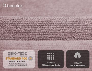 Beautex Handtuch Set Handtuch Set, Made in Europe, Frottier, (Multischlaufen-Optik, Frottier Premium Set aus 100% Baumwolle 550g/m)