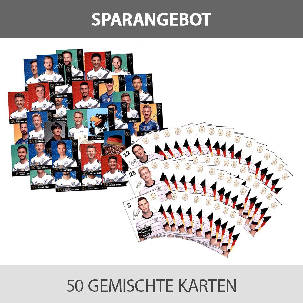 Sammelkarte EM 2020 REWE + WM 2018 REWE Sammelkarten - je 50 gemischte Karten