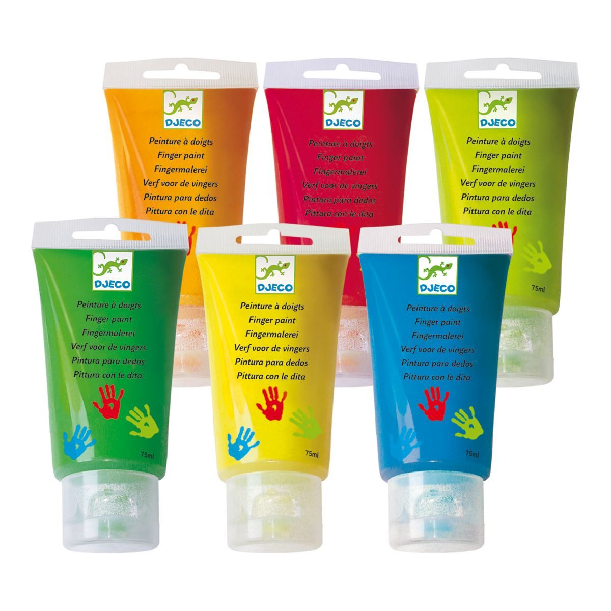 DJECO Bastelnaturmaterial Djeco Fingerfarben Fingermalfarben mit 6 verschiedenen Farben