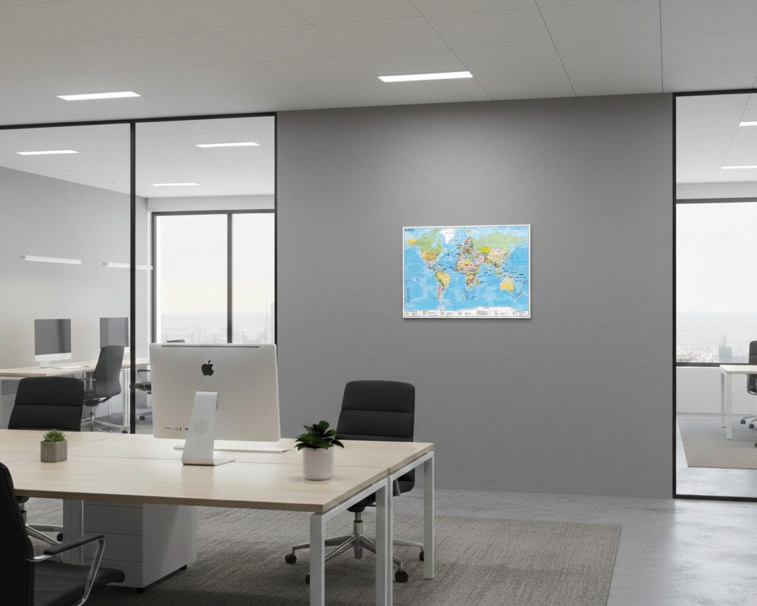 STIEFEL Poster Weltkarte Die Welt politisch, ca. 60 x 42 cm