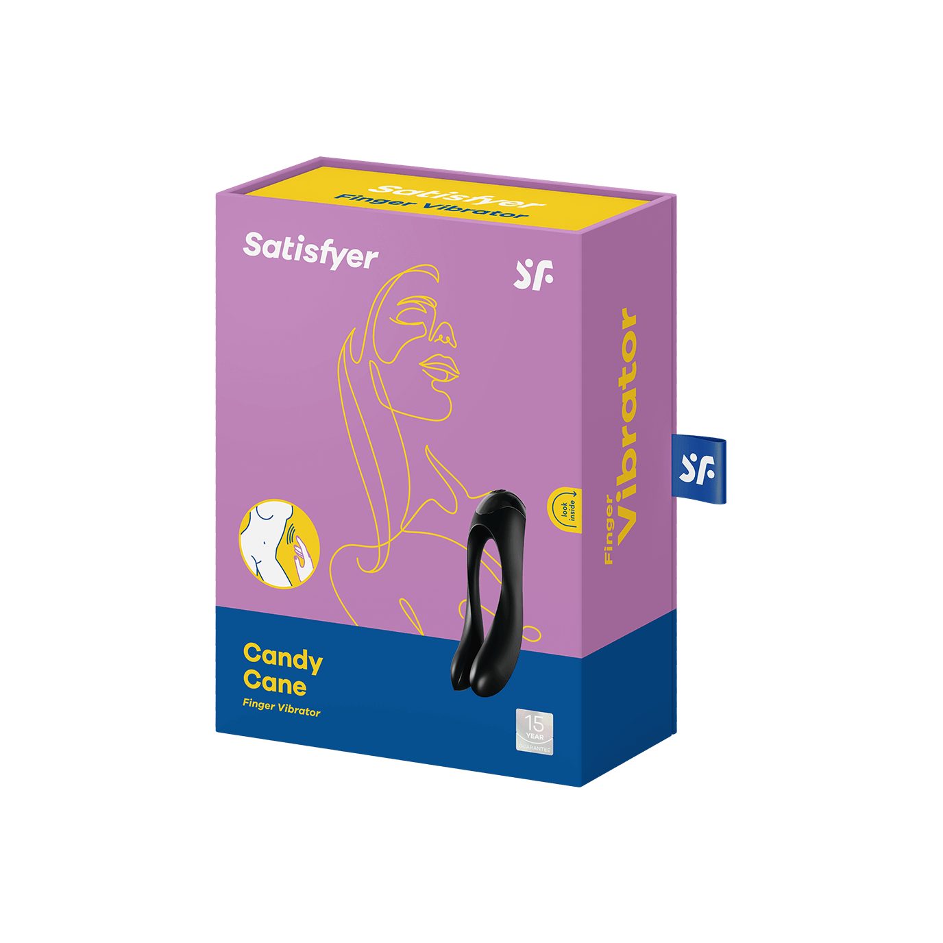 'Candy (10cm) schwarz Satisfyer Cane' Satisfyer medizinisches Silikon Klitoris-Stimulator Fingervibrator