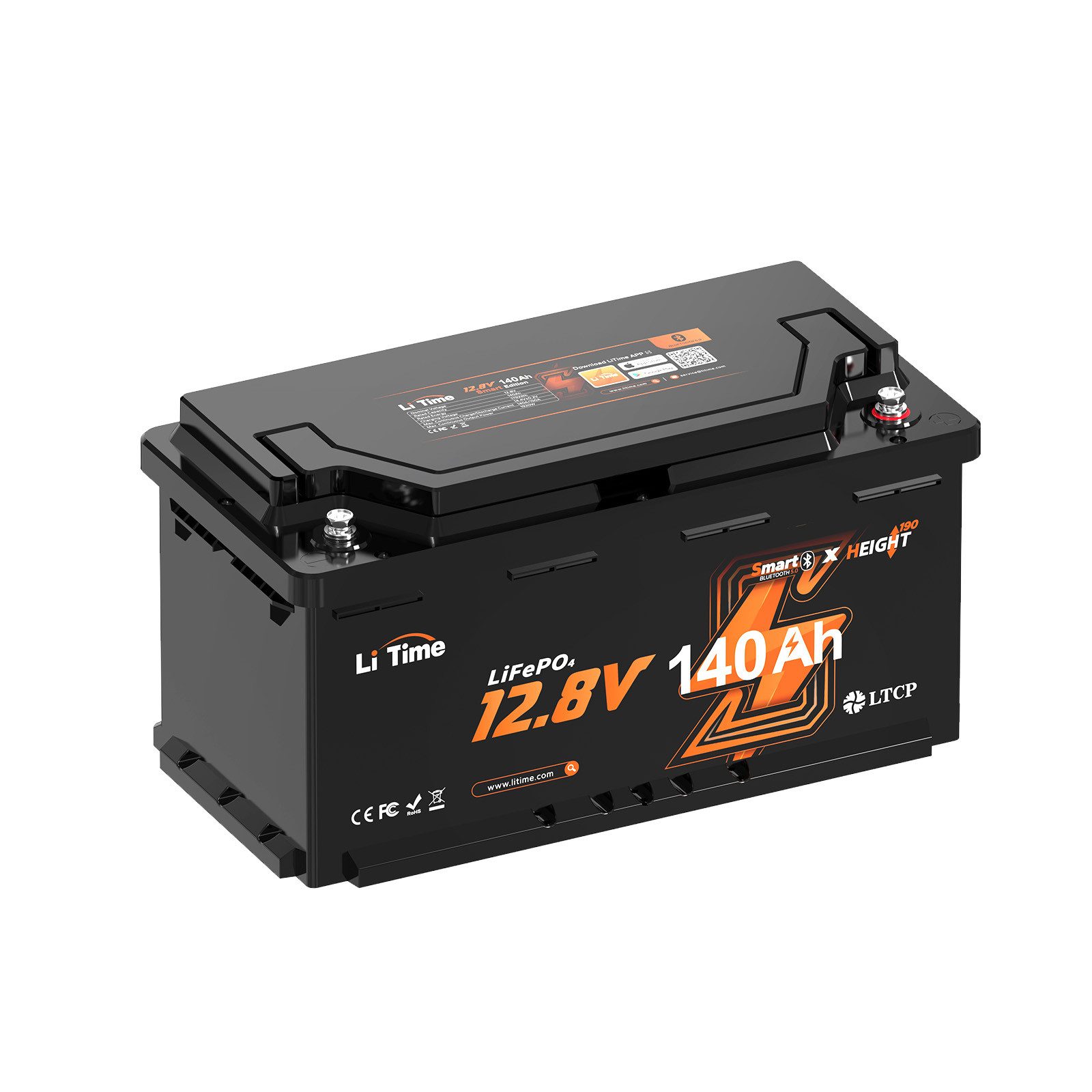LiTime 12V 50Ah-320Ah Lithium Batterie PV Stromspeicher LiFePO4 Solarakkus (12 V), Geeignet für Wohnmobile, Boote, Wohnwagen, Solars und USV