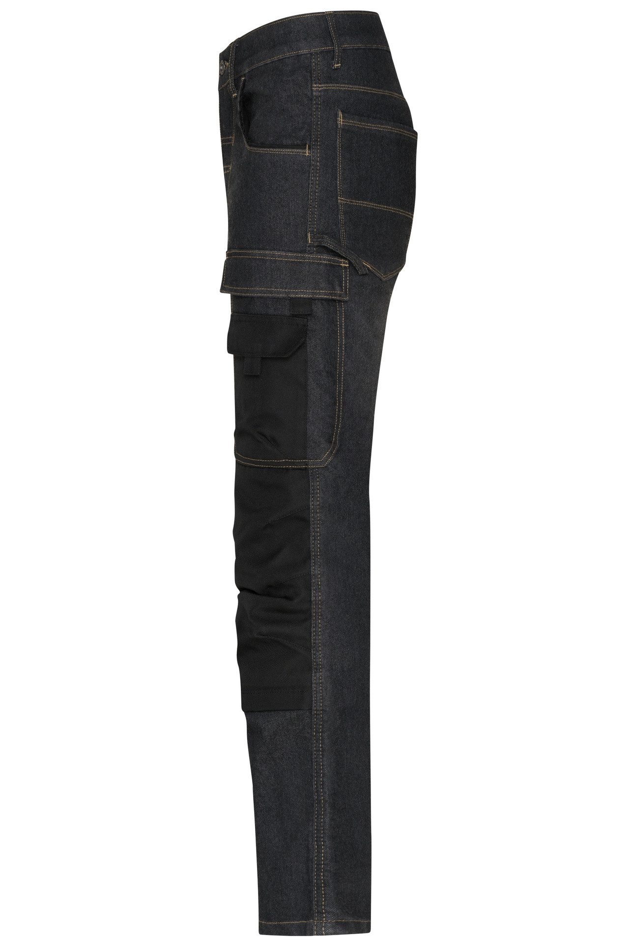 James & Nicholson Arbeitshose Robuste Herren Arbeitshose aus Stretch-Denim-Jeans JN875 Reißfeste Dreifachnaht