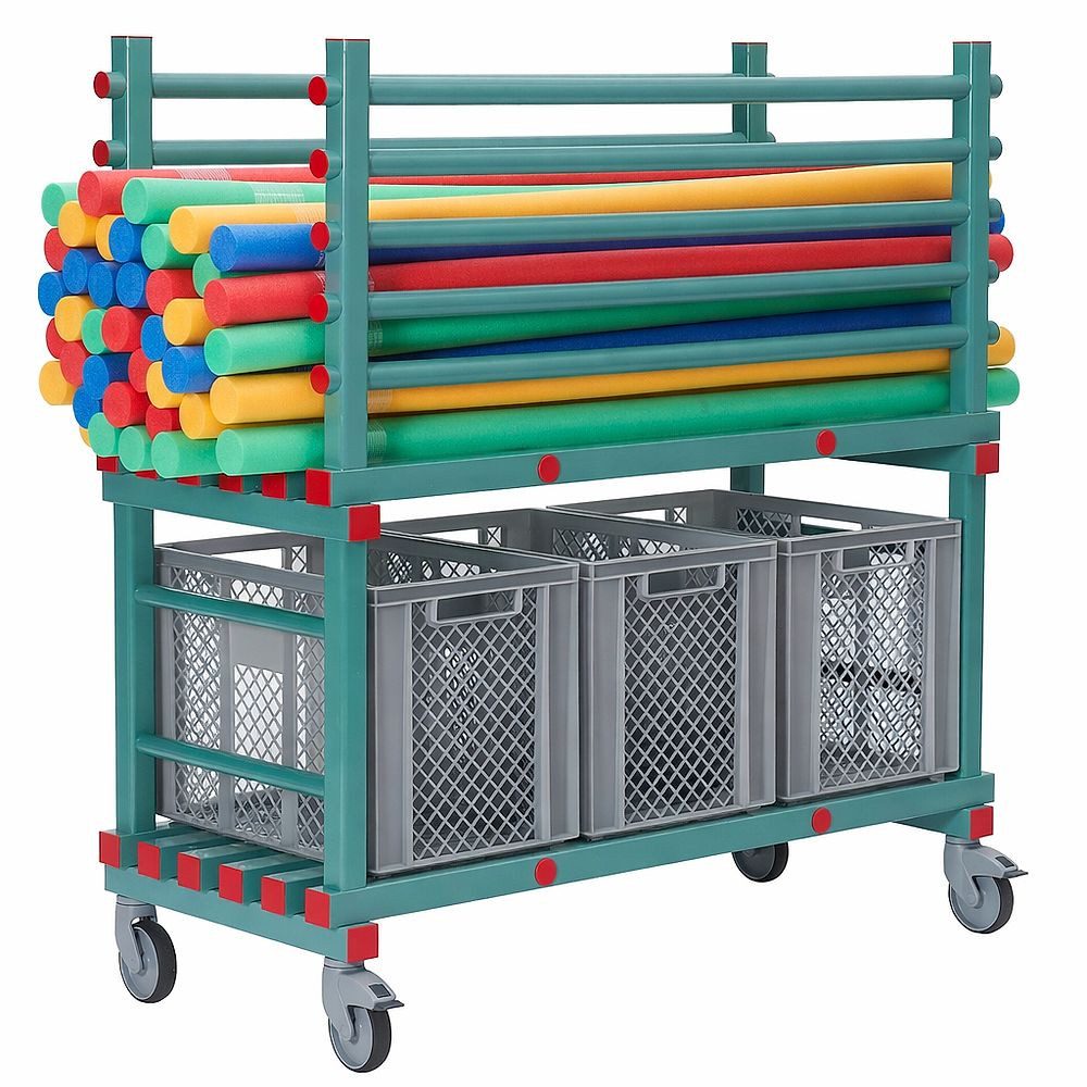 REA Organizer Transportwagen Flexibeam, Geräuschlose, streifenfreie Gummiräder