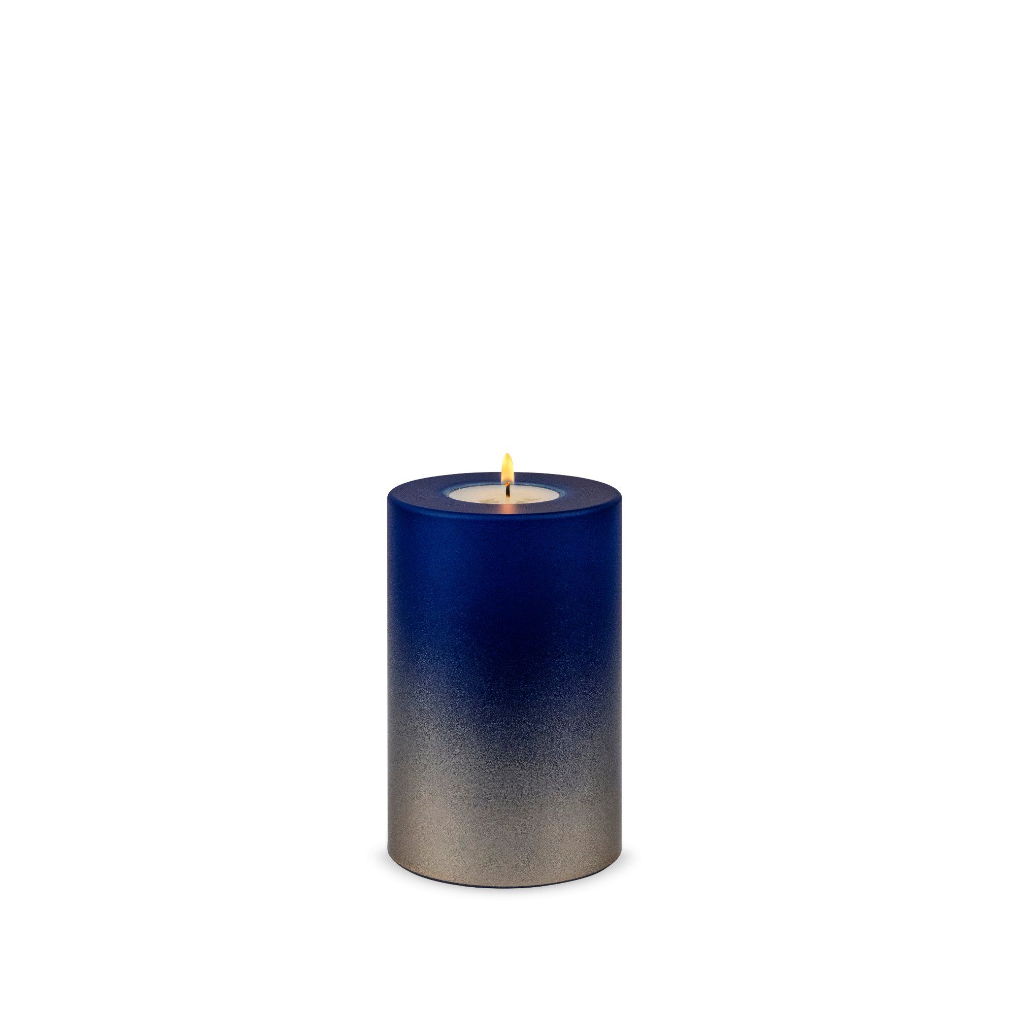Dauerkerze Durchmesser cremegold / Kunststoffkerze Qult nachtblau Levi Teelichthalter FARLUCE 8cm