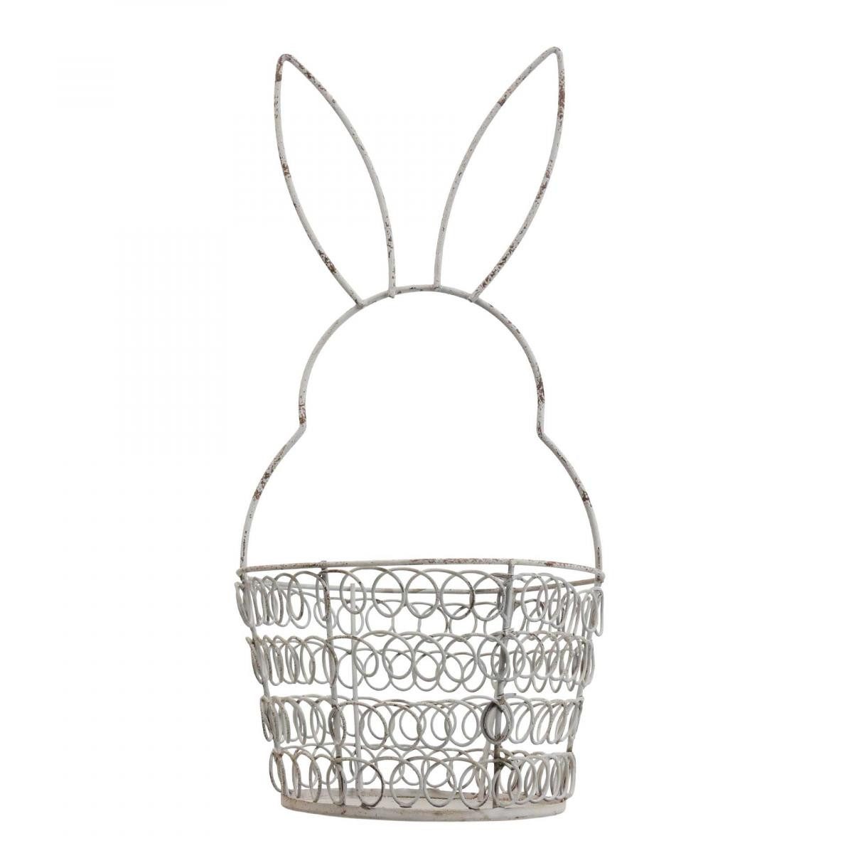 Viana Dekokorb Osterkörbchen Drahtkorb Osterhase Shabby Chic Metall Weiß