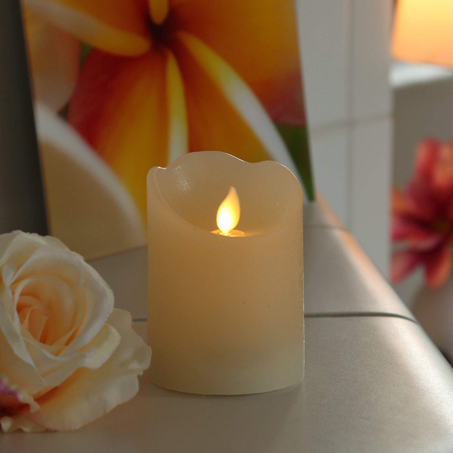 MARELIDA LED-Kerze mit beweglicher Flamme Echtwachs günstig online kaufen