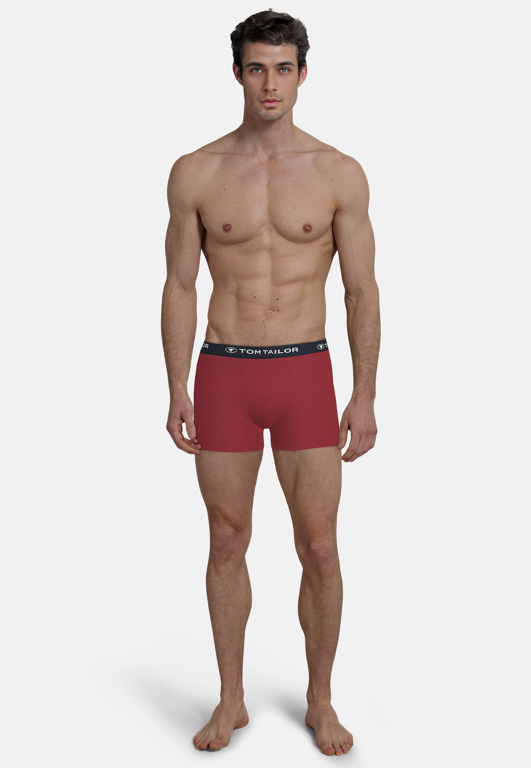 TOM TAILOR Boxershorts Buffer (3er Pack) weich, bequem, basic, eng, Logobund, Baumwollmix