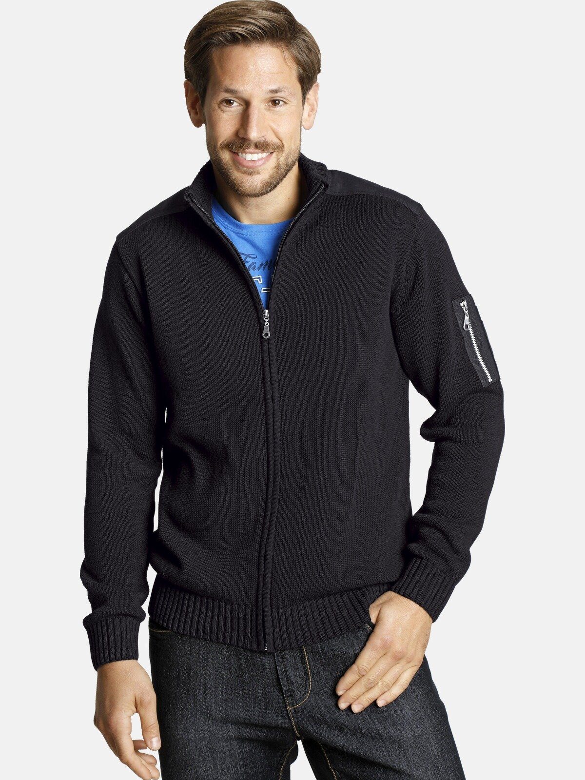 Jan Vanderstorm Herren Outdoor Strickjacke Eirborg - Übergrößen Bis 8.2