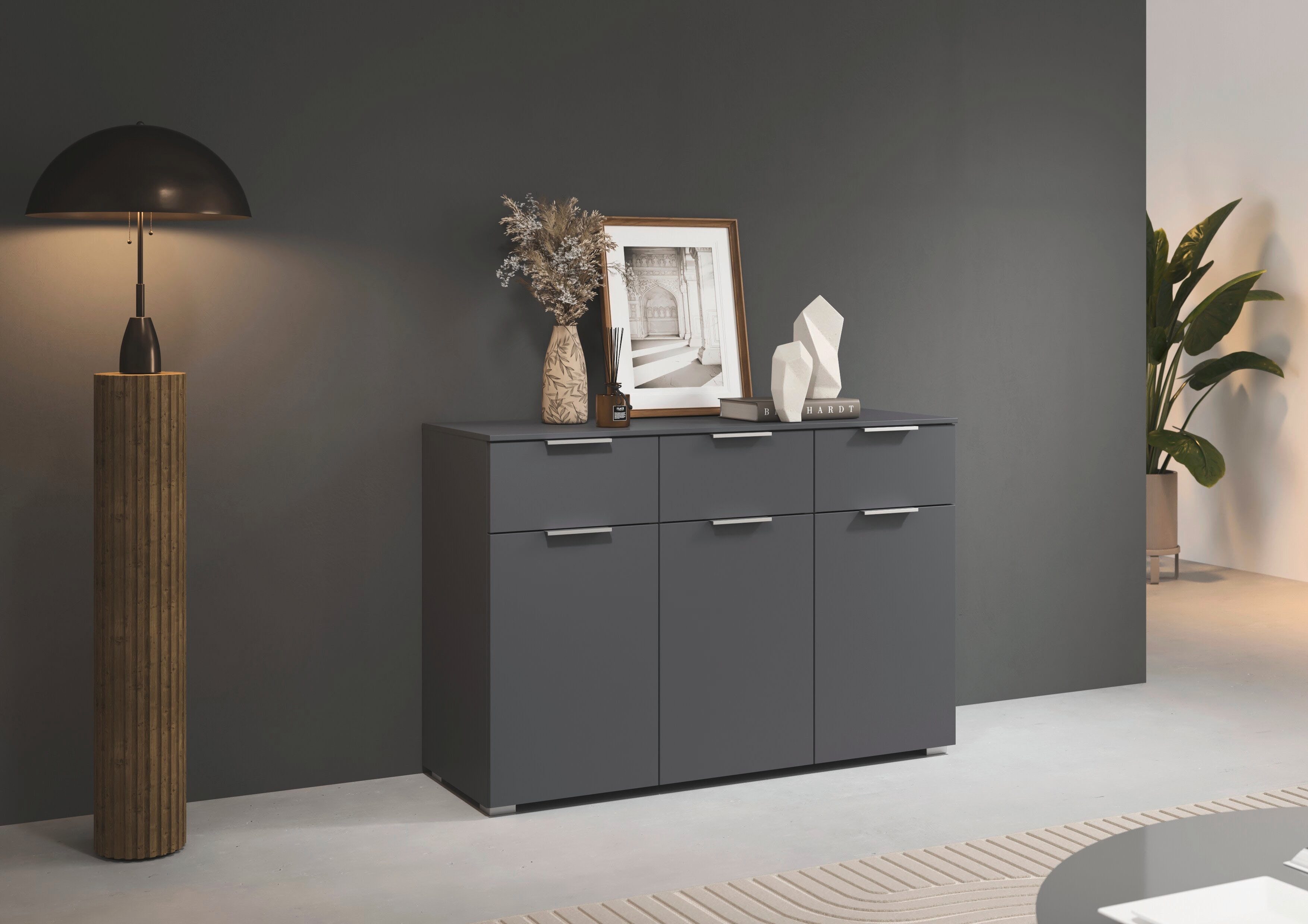OTTO home Kombikommode Kommode Sideboard Schubladenkommode Schlafzimmerkommode CORTONA (Breite 120 cm inkl. SOFT-CLOSE-FUNKTION, mit moderner Dekor-Front), mit 3 Schubladen und 3 verstellbaren Einlegeboden MADE IN GERMANY