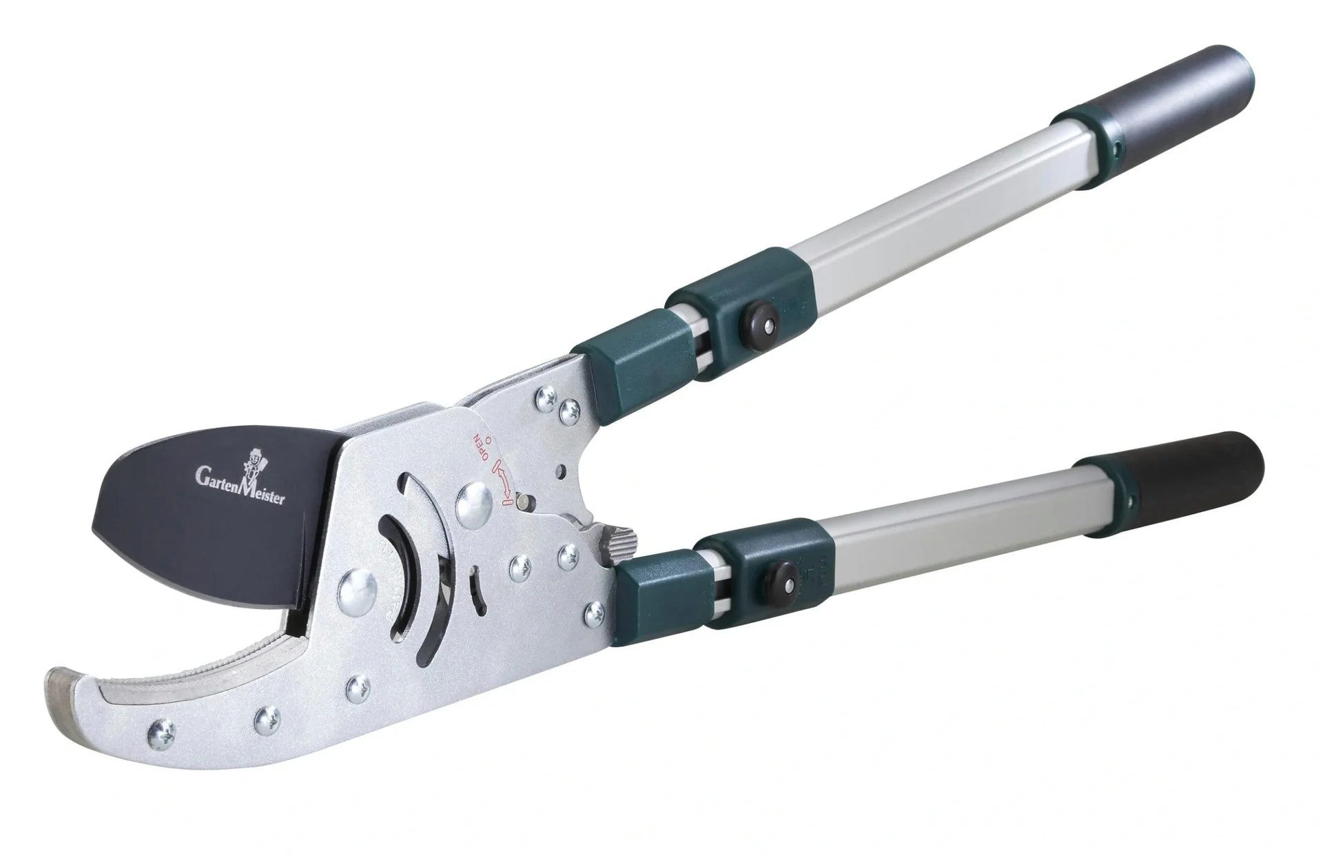 Westfalia Werkzeug Teleskop-Heckenschere Amboss Astratschenschere mit Teleskopgriff, 50 mm Schnittstärke