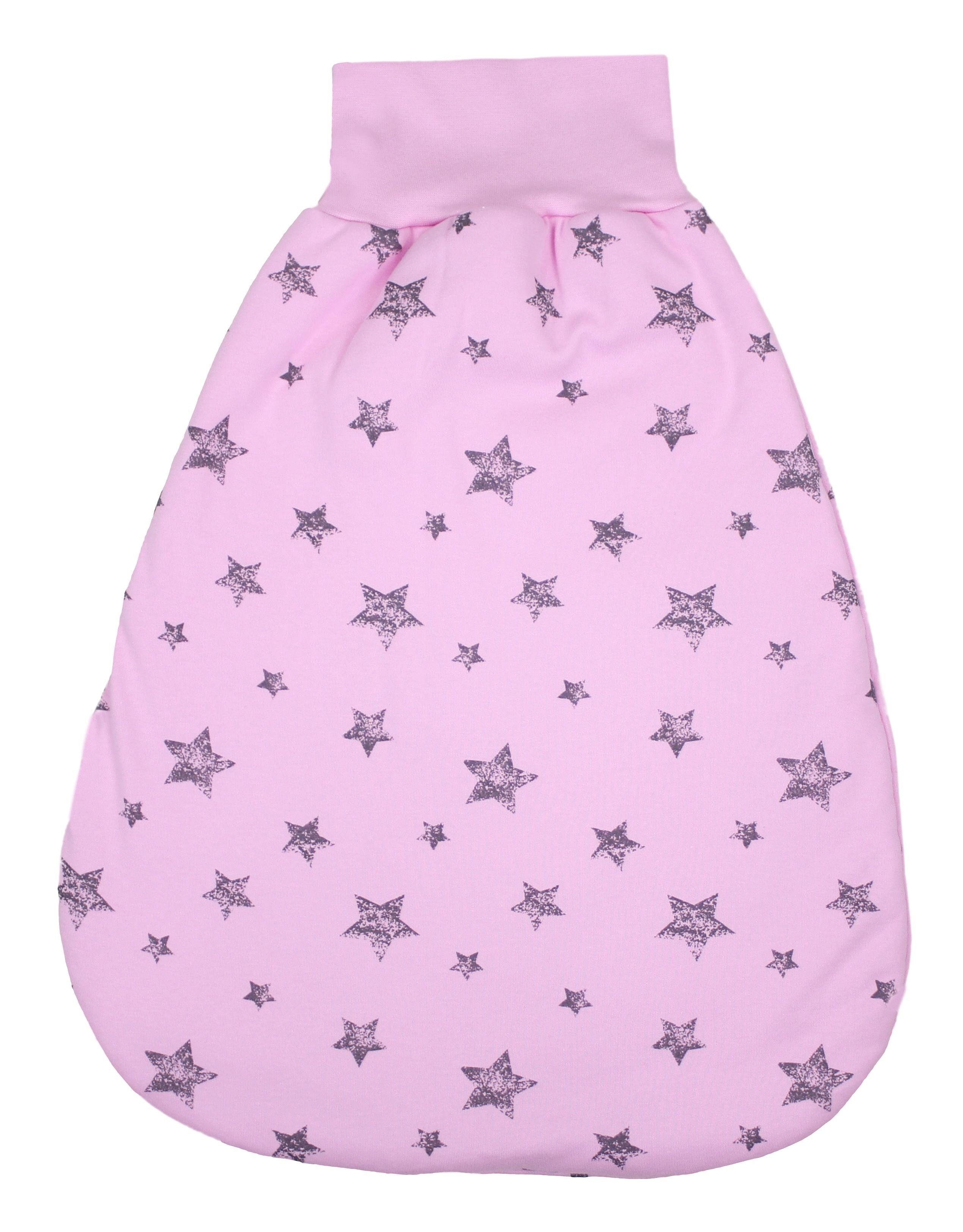 TupTam Babyschlafsack Sterne TupTam breitem Wattiert Rosa mit Baby Graue Bund Unisex Strampelsack