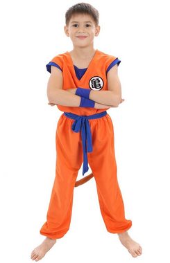 GalaxyCat Kostüm Son Goku Kinder Kostüm, Trainingsanzug bei Muten Roshi, Größen: 110, Kinder Kostüm von Son Goku