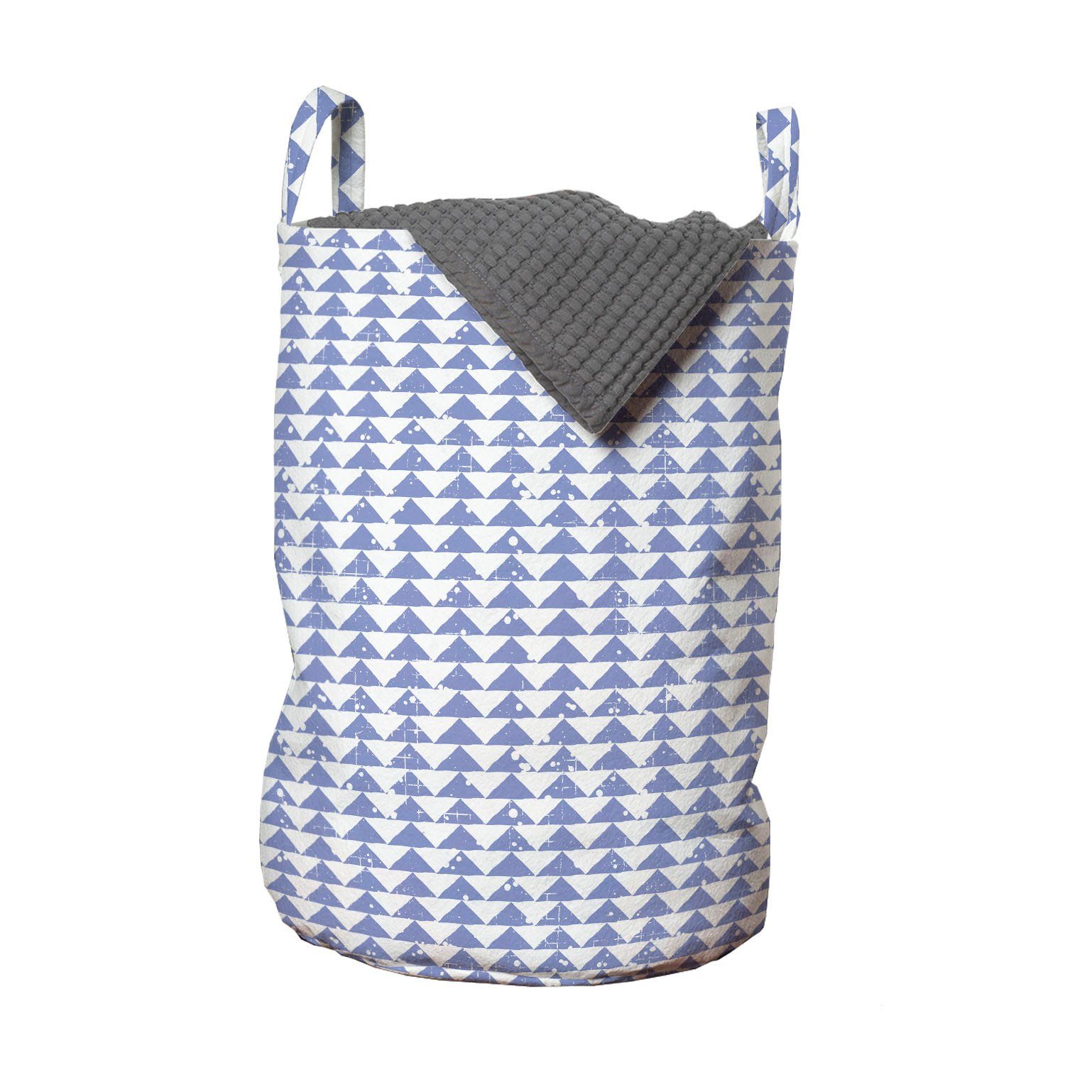 Abakuhaus Wäschesäckchen Wäschekorb mit Griffen Kordelzugverschluss für Waschsalons, Geometrisch grungy Triangles