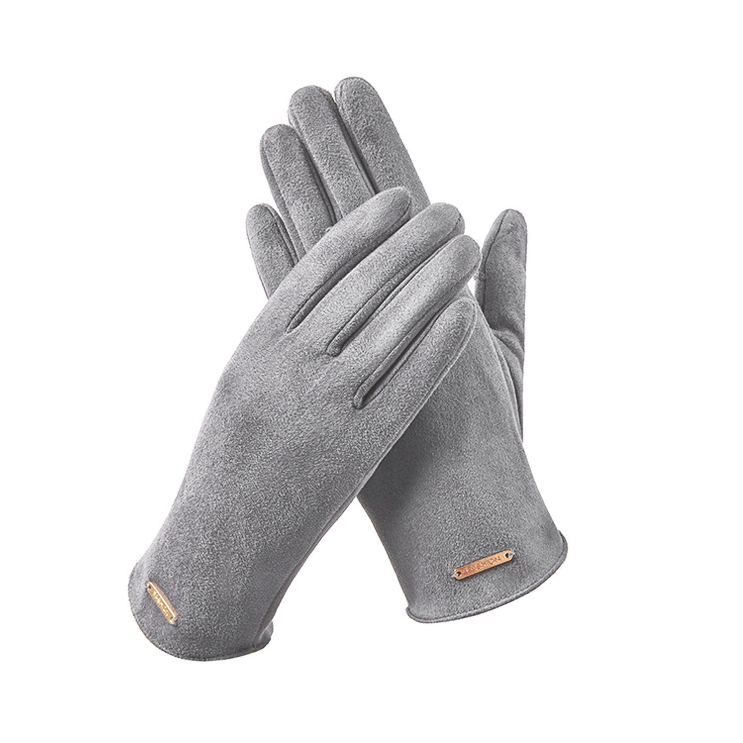 Grau Fleecehandschuhe MAGICSHE FahrradhandschuheTouchscreen Herren/Damen Warme Handschuhe