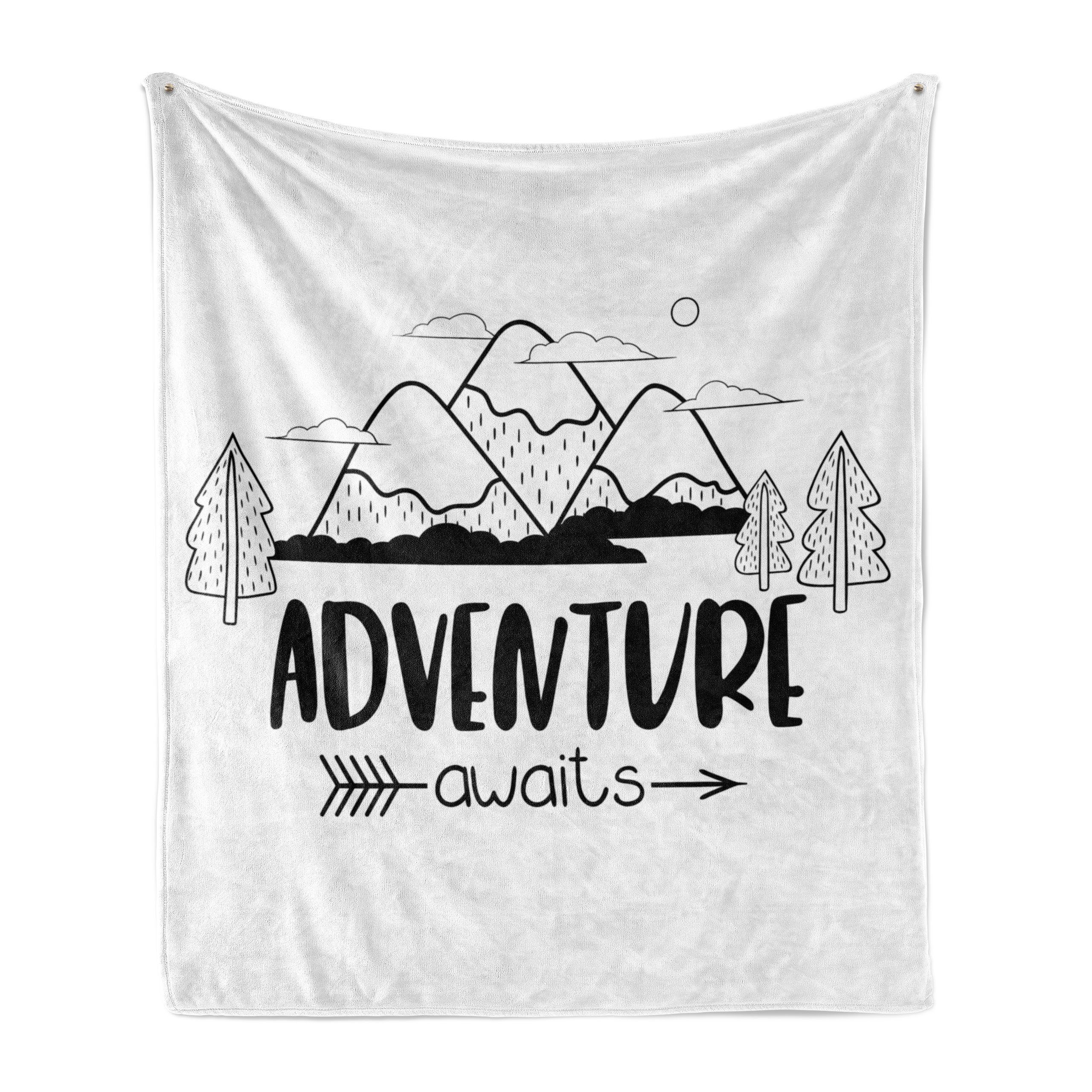 Wohndecke Gemütlicher Plüsch für den Mountain Beschriftung Innen- Abenteuer und Außenbereich, Das Adventure Wartet Abakuhaus