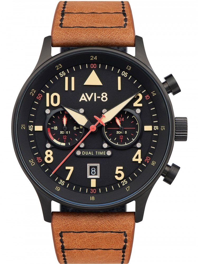 Quarzuhr AVI-8 AV-4088-03 Carey Dual Time 44mm 5ATM