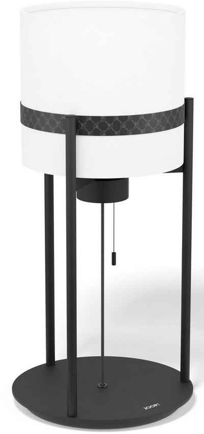 Joop! Tischleuchte ROUND LIGHTS BLACK, ohne Leuchtmittel, Warmweiß, mit rundem Textil-Leuchtenschirm und eingelassenem Metall-Dekorband