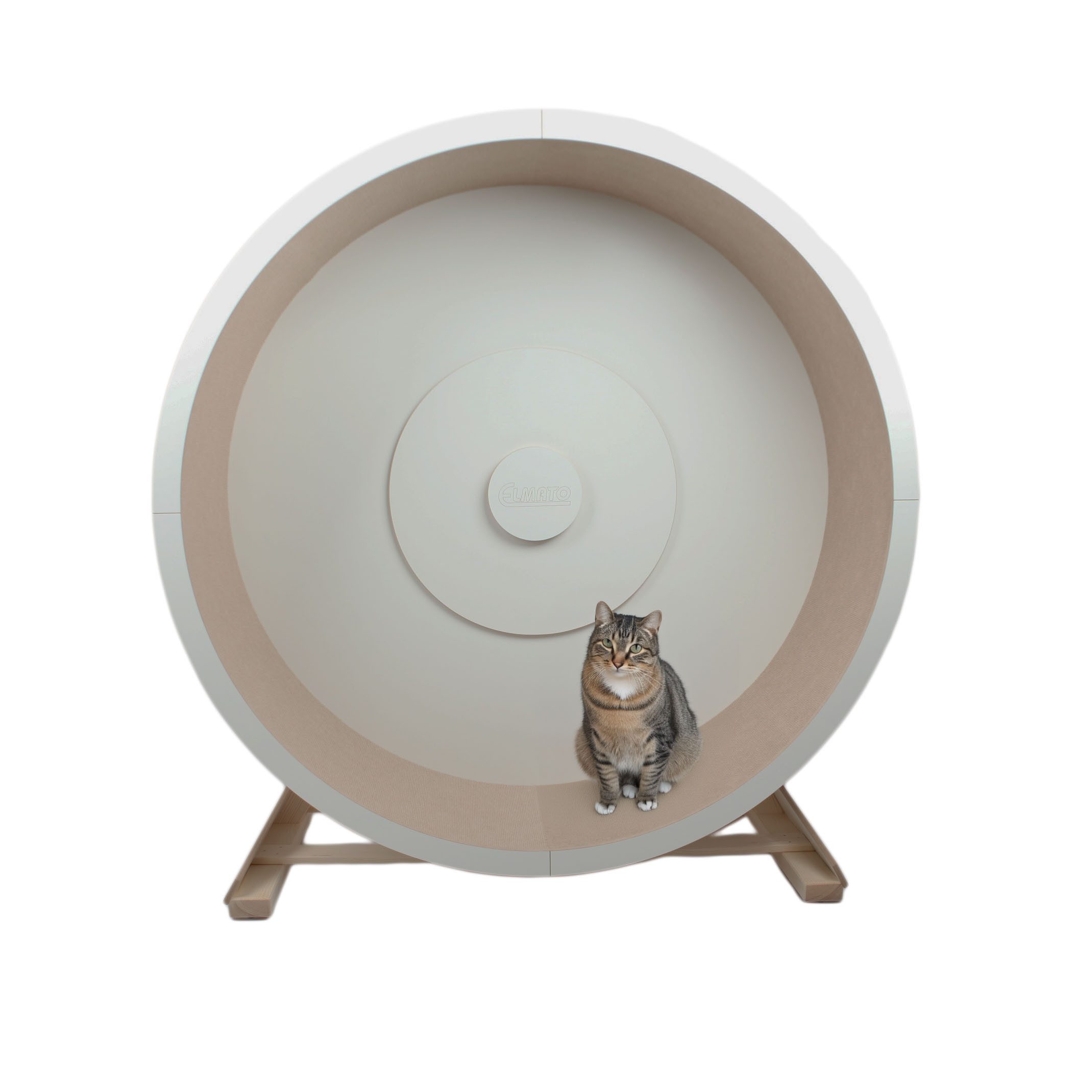 ELMATO Tierlaufrad Elmato 10695 Katzenlaufrad Rocky STAND L 120cm in weiß/beige
