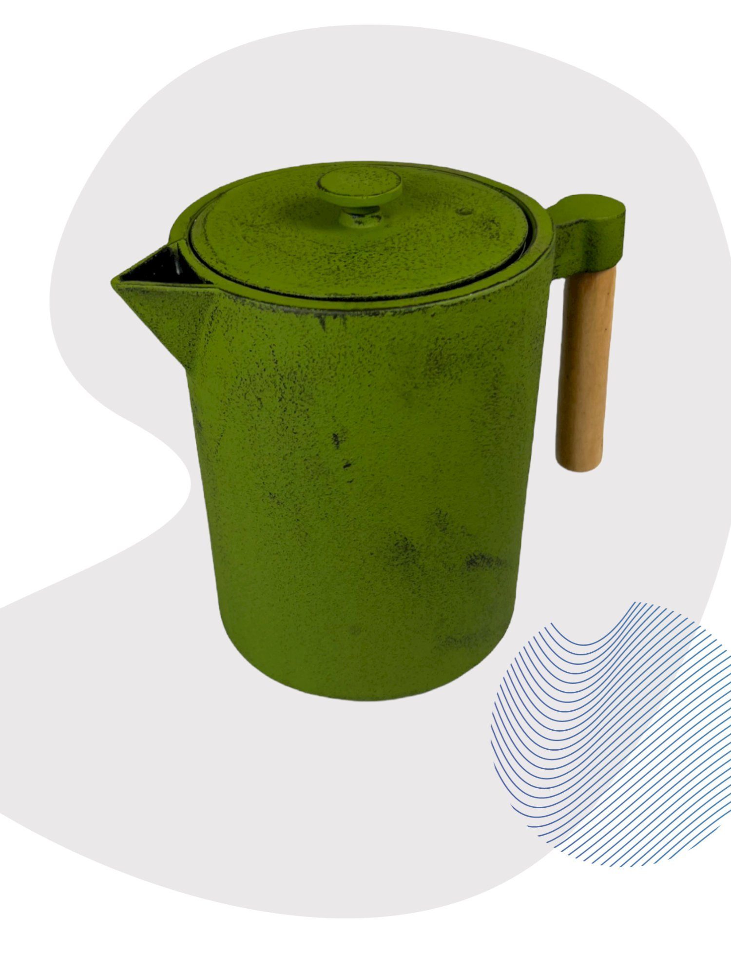 JA-UNENDLICH Teekanne Kohi, 1.2 l, aus Gusseisen handgefertigt im Sandgussverfahren, innen emailliert