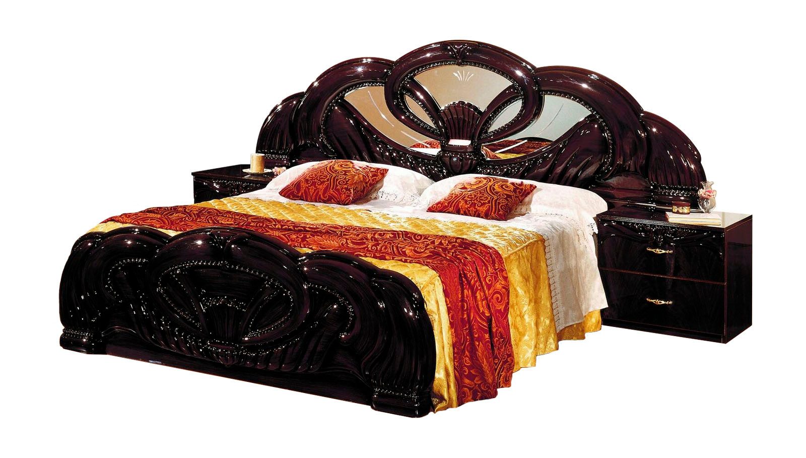 JVmoebel Bett Exclusiv Bett Design Polster Betten Doppel Betten Holz Italienische