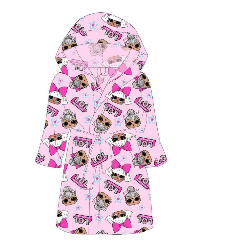 L.O.L. SURPRISE! Kinderbademantel L.O.L. Surprise Bademantel Mädchen Rosa mit Kapuze, Größen 98-128, Polyester