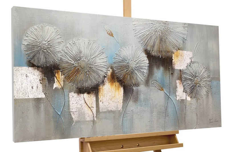 KUNSTLOFT Gemälde Cracks Start to Show 120x60 cm, Leinwandbild 100% HANDGEMALT Wandbild Wohnzimmer