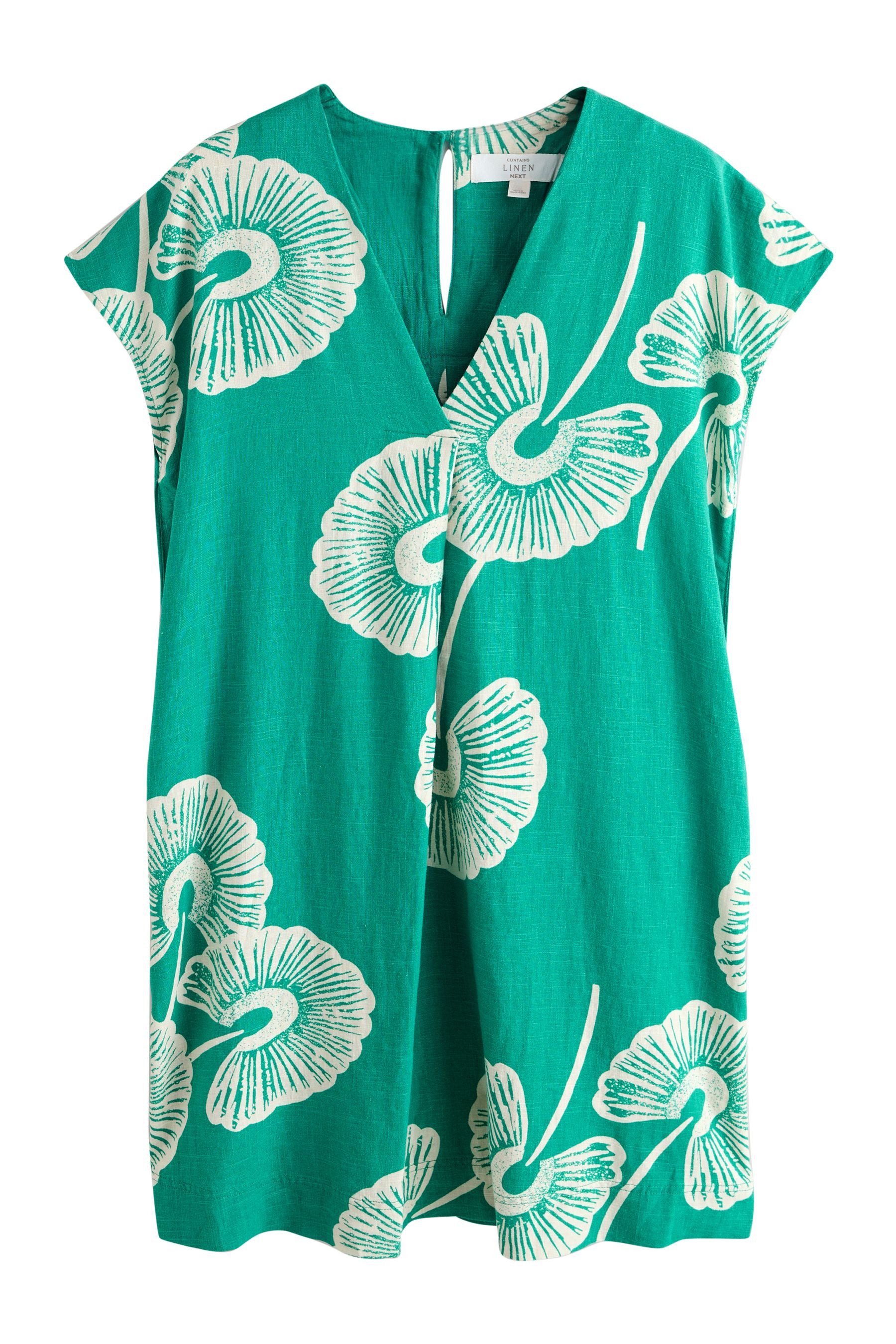 Next Minikleid Kurzärmeliges Kaftan-Minikleid mit V-Ausschnitt (1-tlg) günstig online kaufen