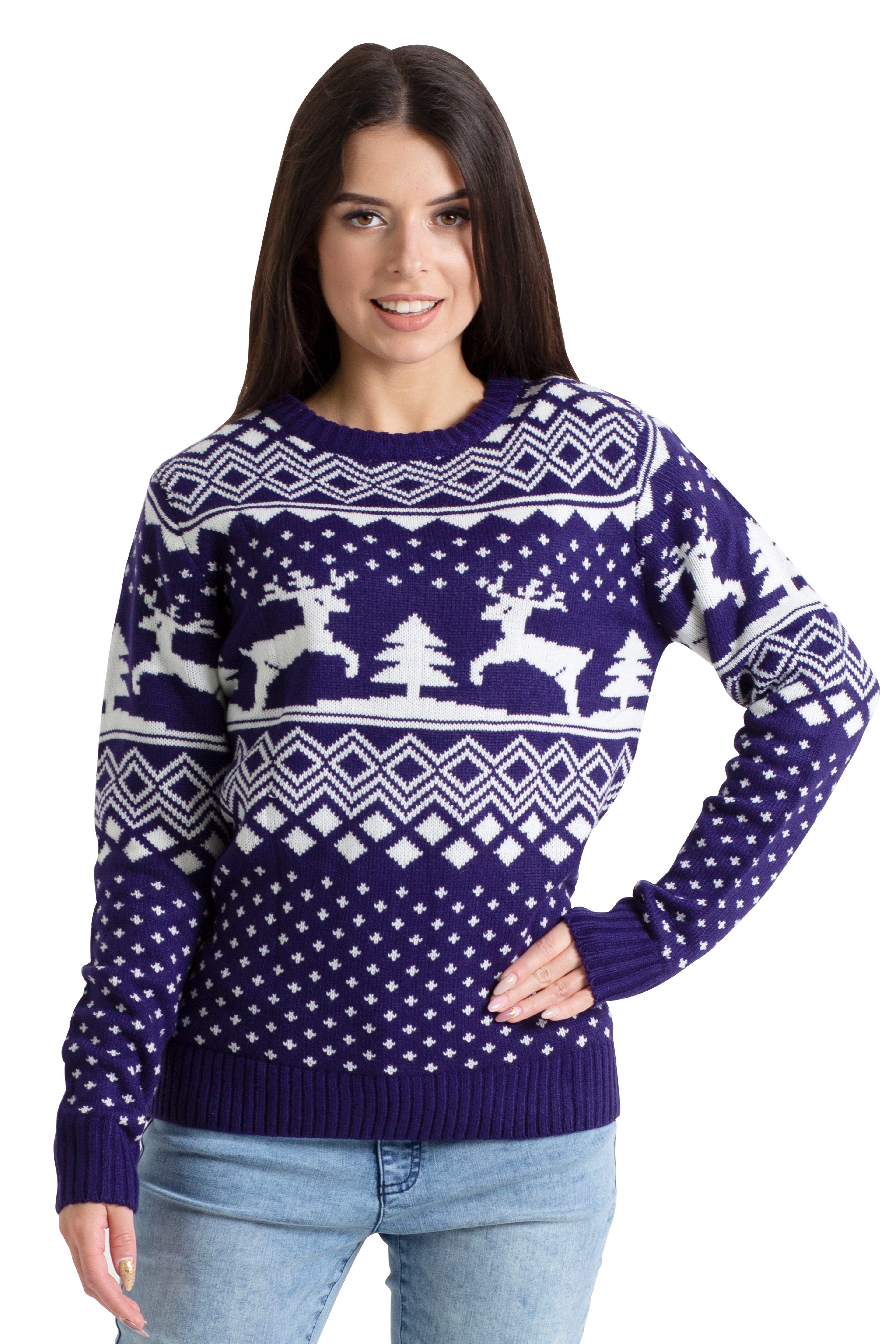 BlauerHafen Weihnachtspullover Damen Weihnachts Pullover lange günstig online kaufen