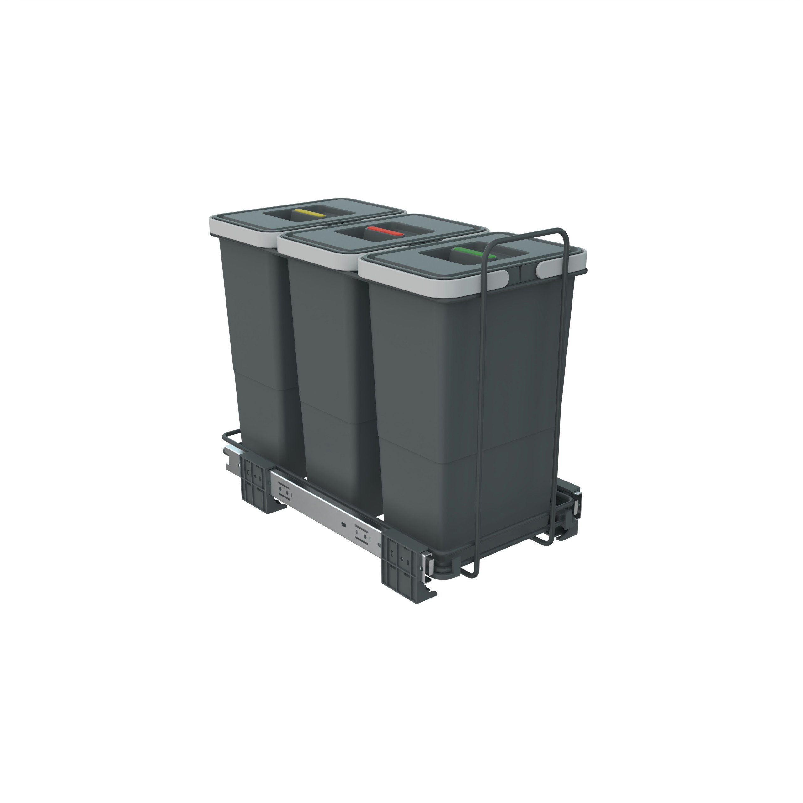 SO-TECH® Mülleimer Abfallsammler Ecofil 8+8+8L mit Deckel, Einbaumülleimer für Korpusbreite ab 30 cm