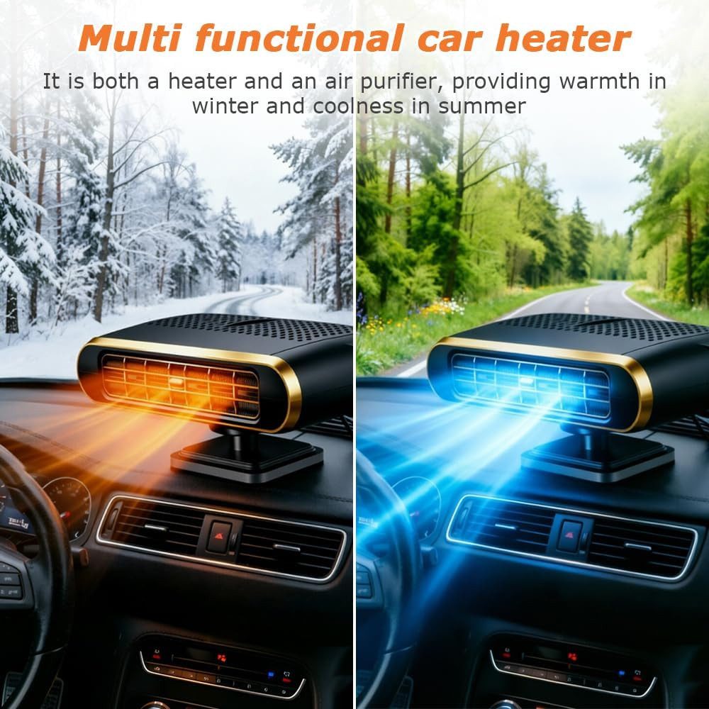 FELIXLEO Heizlüfter Autoheizung 12 V 120 W 2 in 1 Heizlüfter und Defroster 360° – Bild 4 von 5