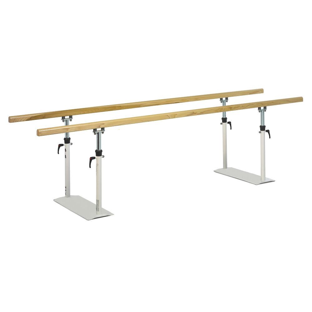Ferrox Kraftstation Gehbarren mit Holzholmen, Noch sicherer: Metalllauffläche mit Non-Slip-Coat