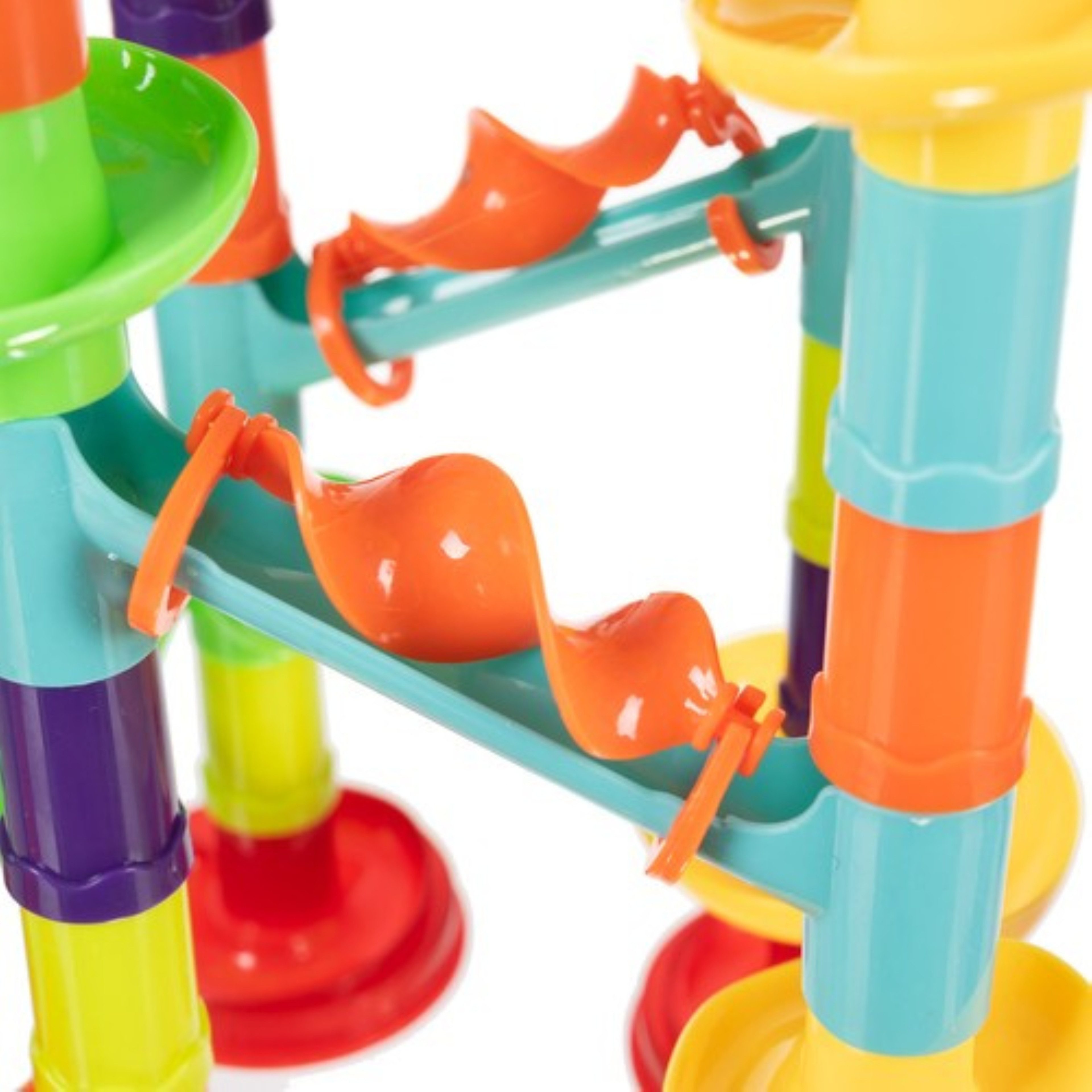KRUZZEL Kugelbahn 3D Kugelbahn Rutsche Set Kinder Bauspielzeug 113 Elemente 30 Bälle, (Kinder Konstruktionsspielzeug Kugelbahn 3D Lernspiel Set, 143-tlg., Inter – Bild 5 von 5