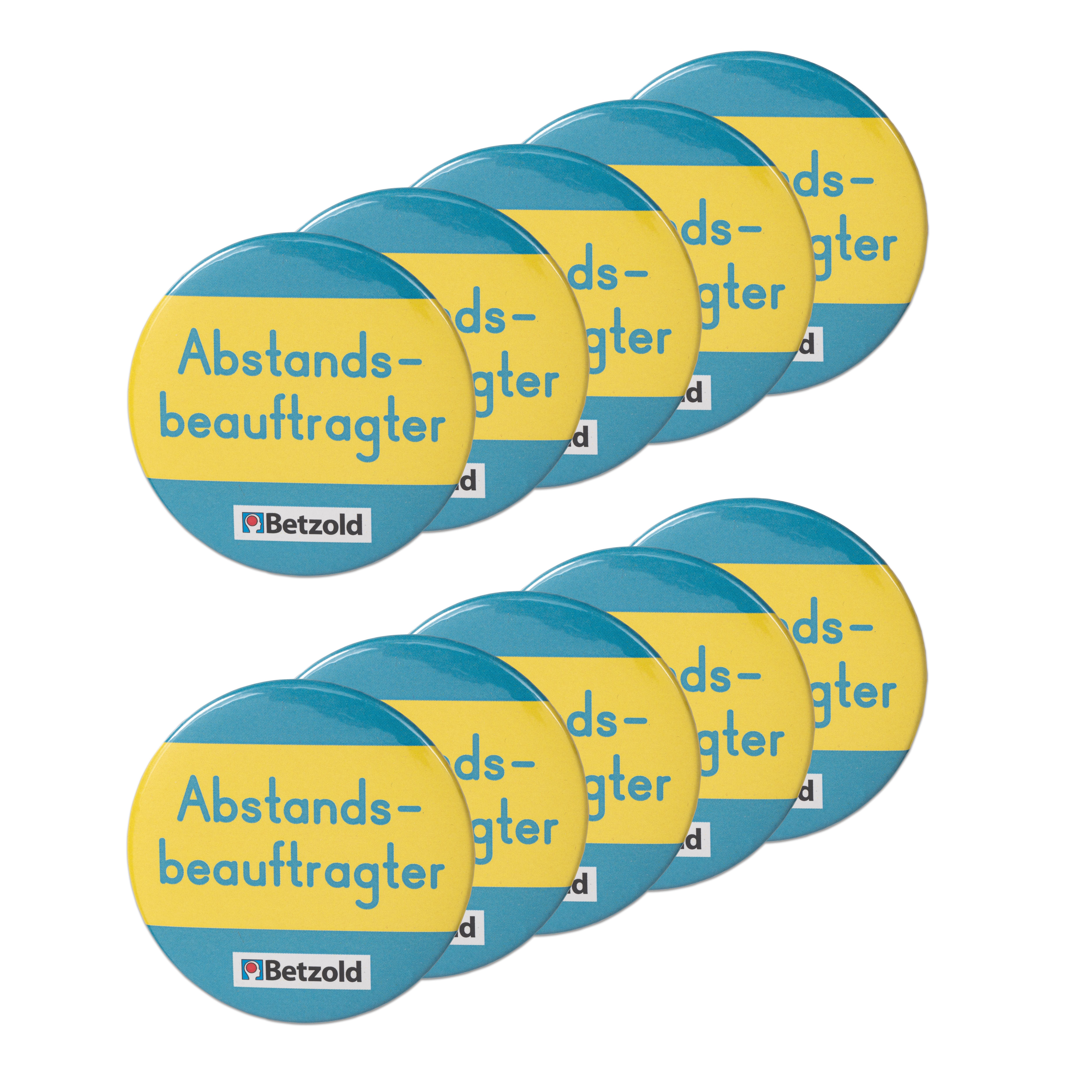 Betzold Aufkleber Ansteck-Button, Abstandsbeauftragter, 10 Stück