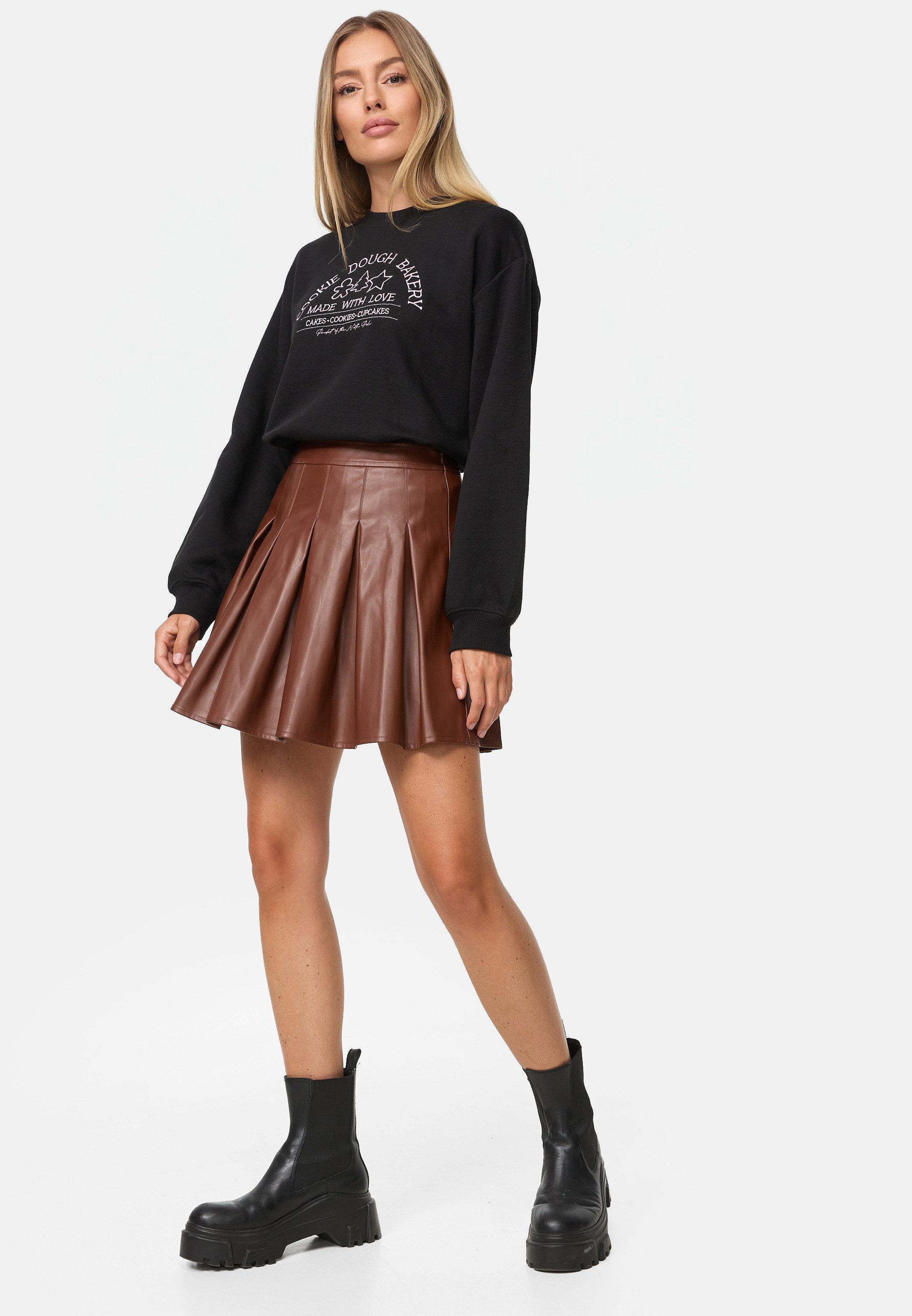 Threadbare Sommerrock im Leder-Look