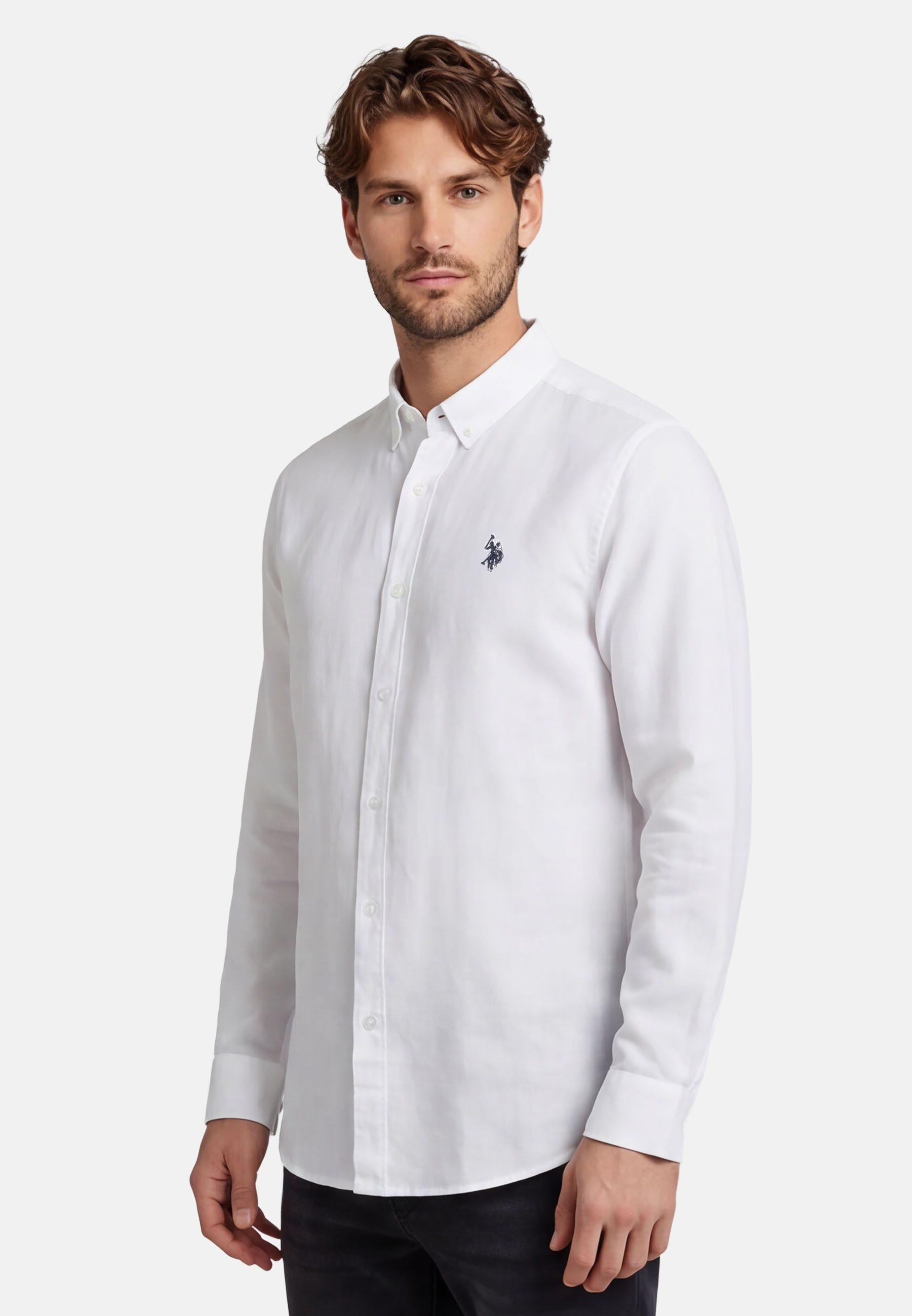 U.S. Polo Assn. Leinenhemd USBlaake Herren Leinenhemd – Sommerhemd luftig mit Button-Down-Kragen Leichtes Hemd aus Leinenmix mit Knopfleiste – Bild 2 von 5